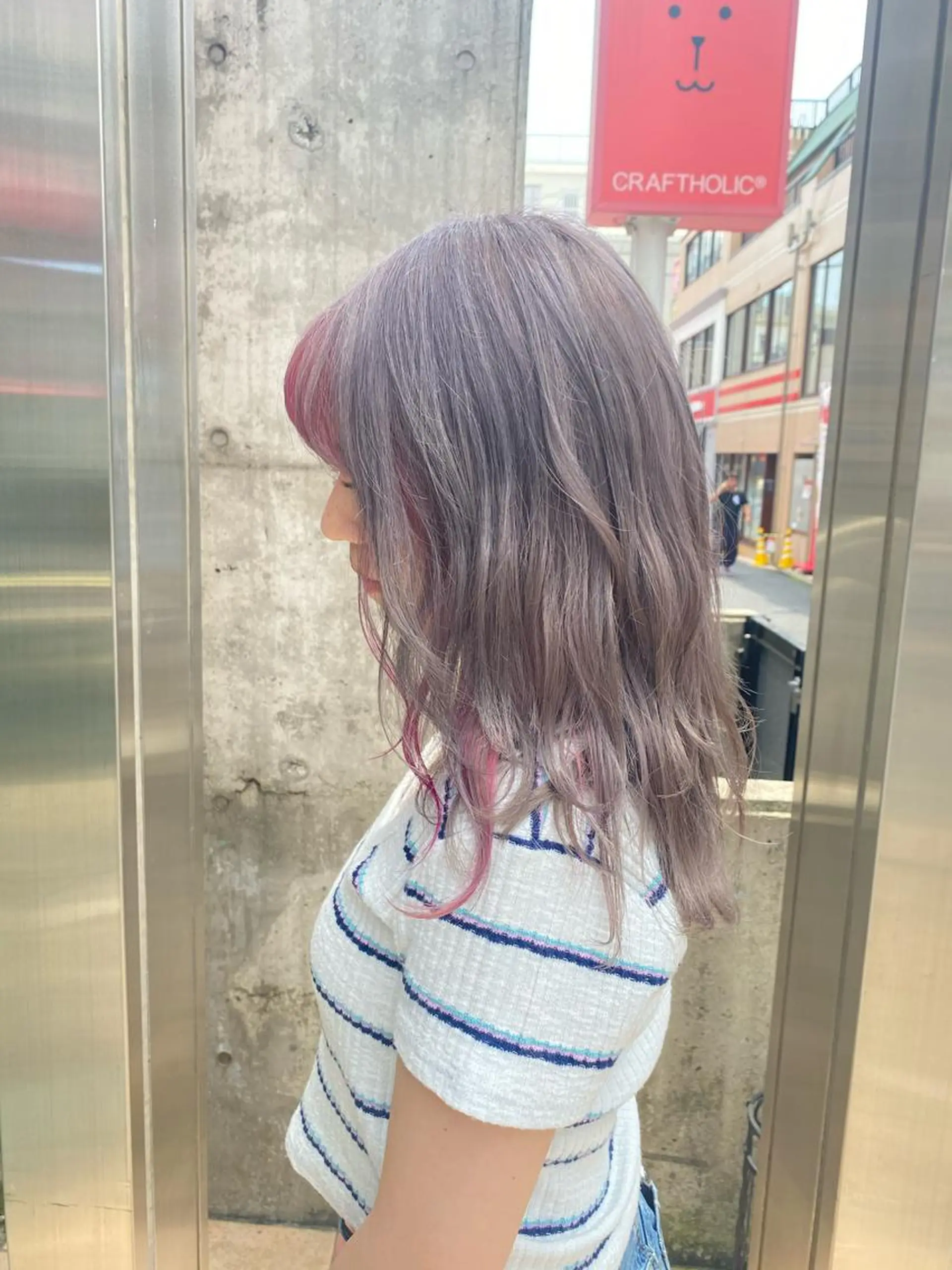 セミロング 🤍ムラ修正ブリーチ 🤍原宿/YUUのヘアスタイル