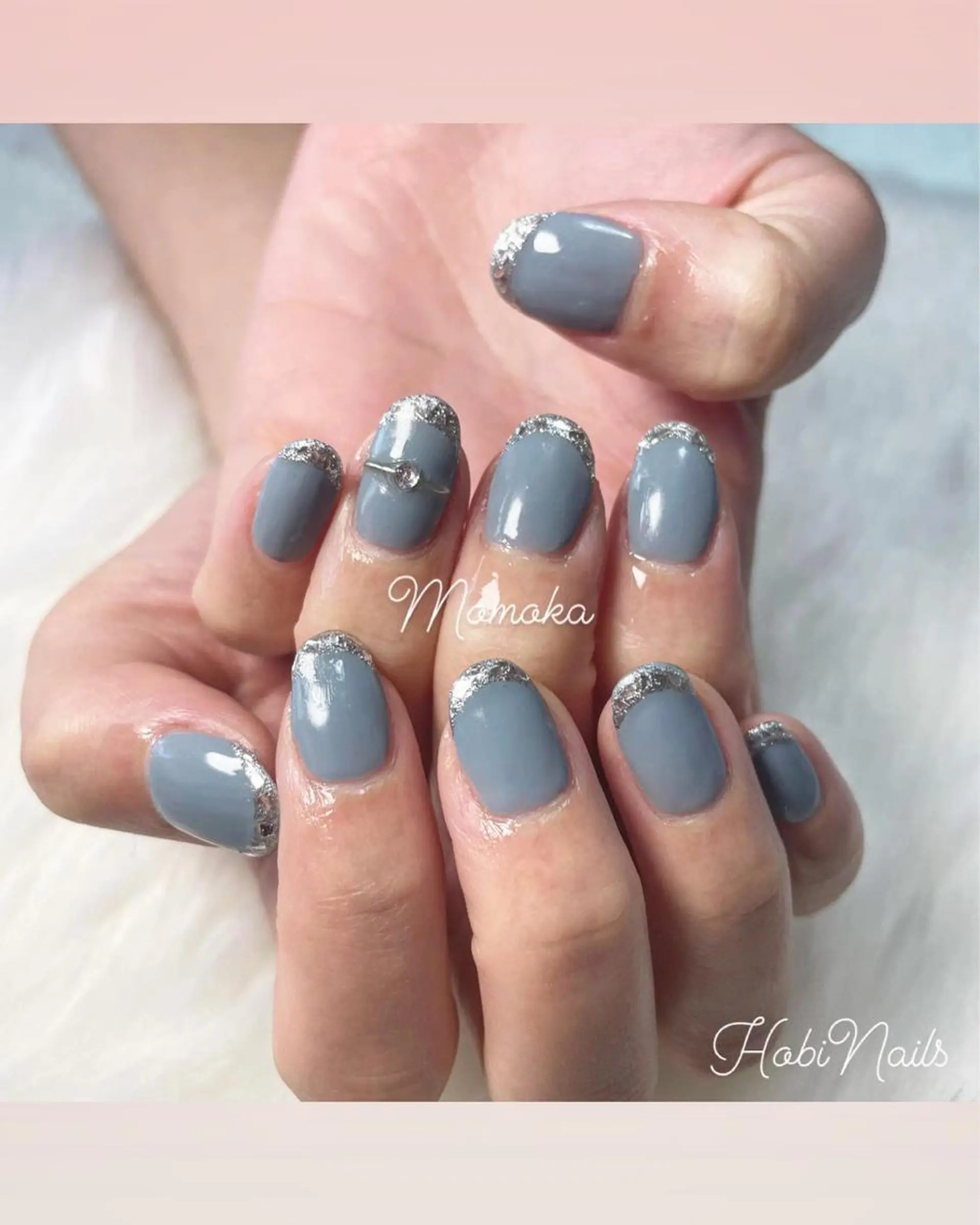 ネイル フレンチネイル ガラスフレンチ momoka_nails所属・Momo nailsalonのネイルデザイン