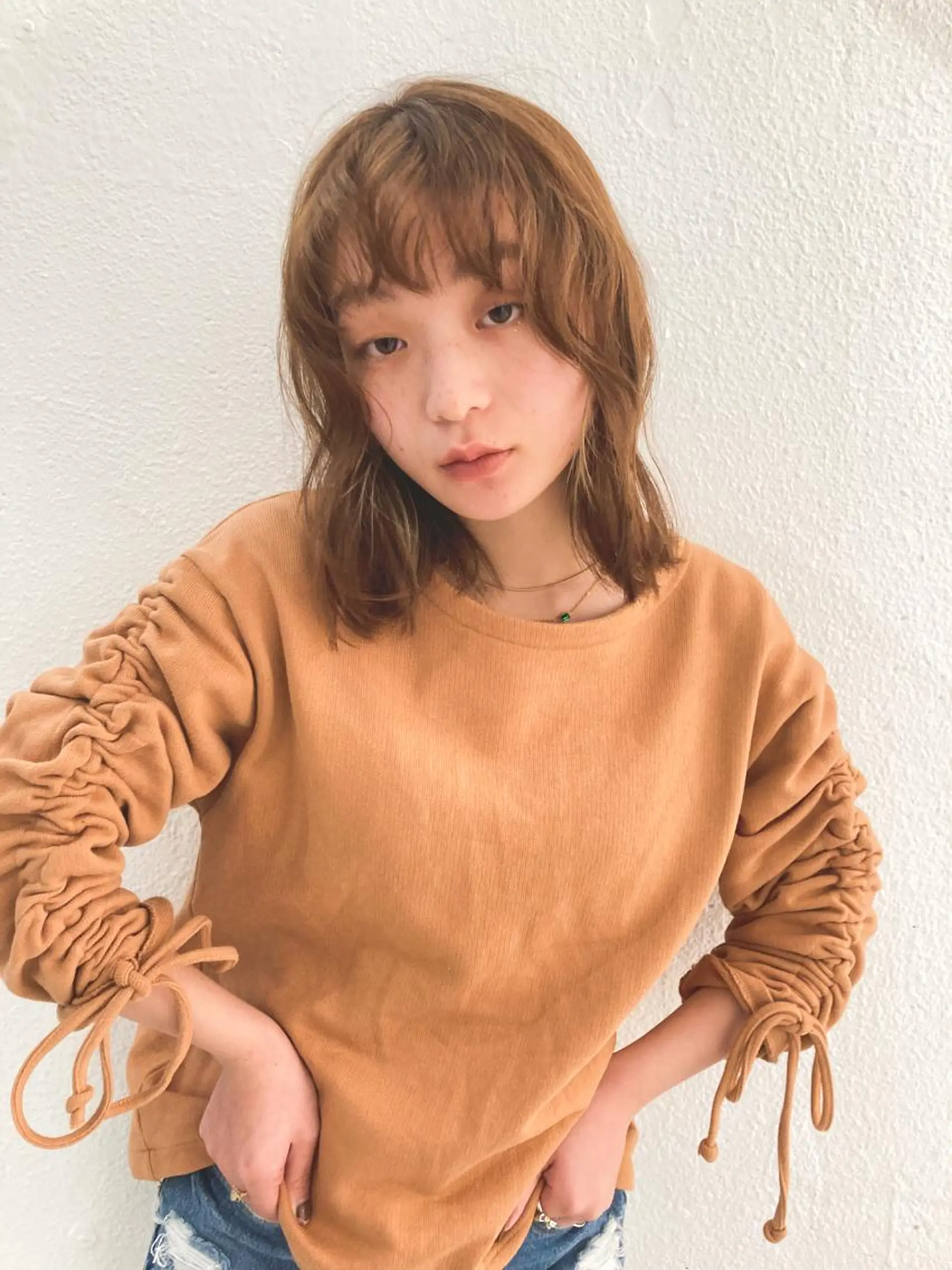 ミディアム カラー ブラウンカラー カット トリートメント お洒落ベージュ🤎 代官山shibukiのヘアスタイル