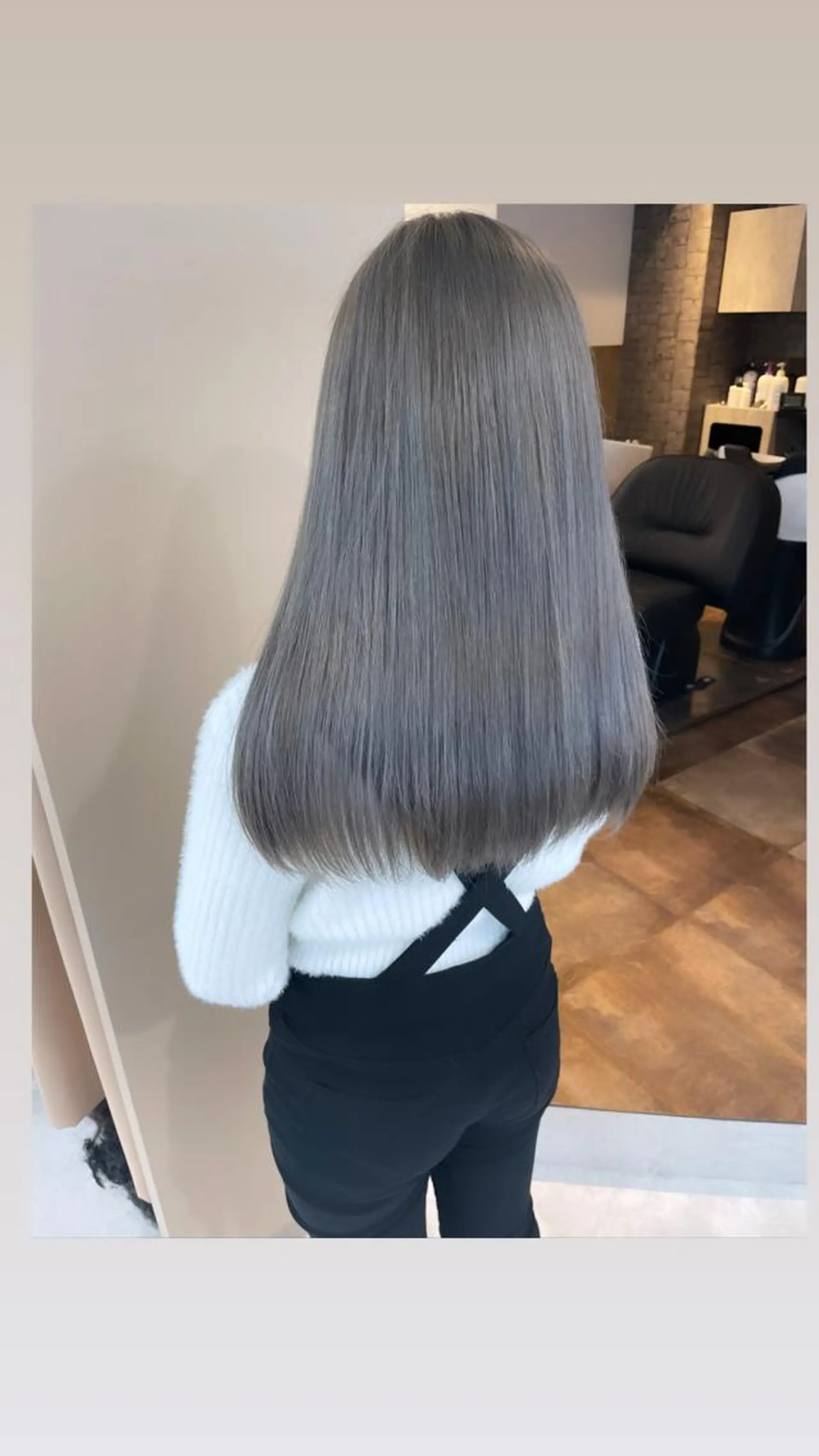 セミロング rina／ベージュ ワンホン/韓国ヘアのヘアスタイル