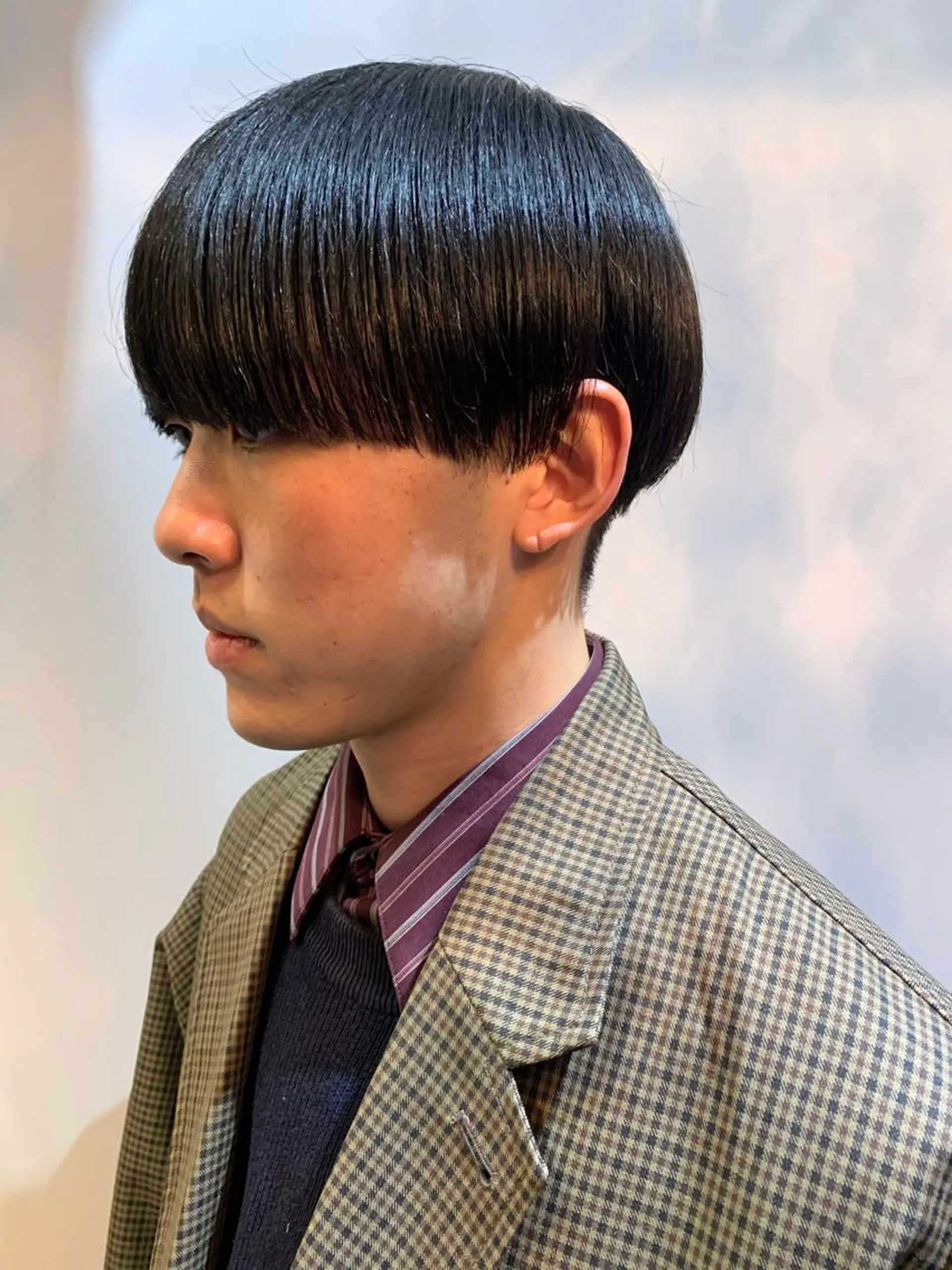 メンズ マッシュ カット ウルフ、レイヤー 、メンズカットSHOのヘアスタイル