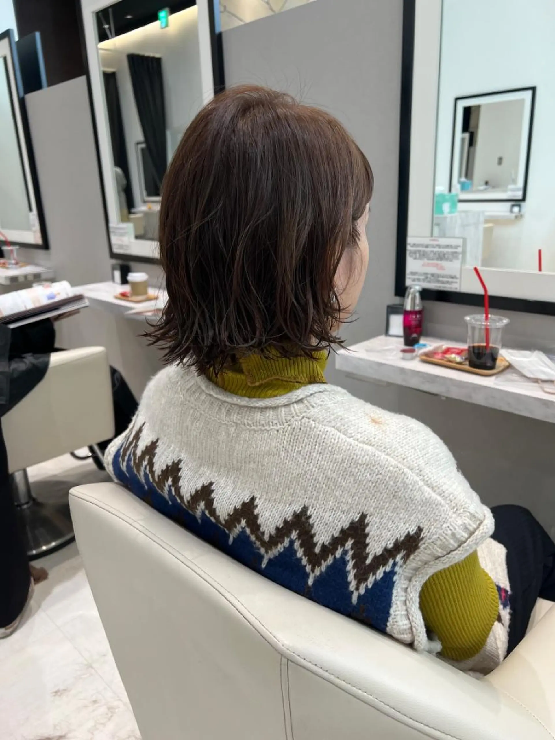 ミディアム パーマ ミディアムパーマ k-twoたき✨艶感 カラー／美髪矯正のヘアスタイル