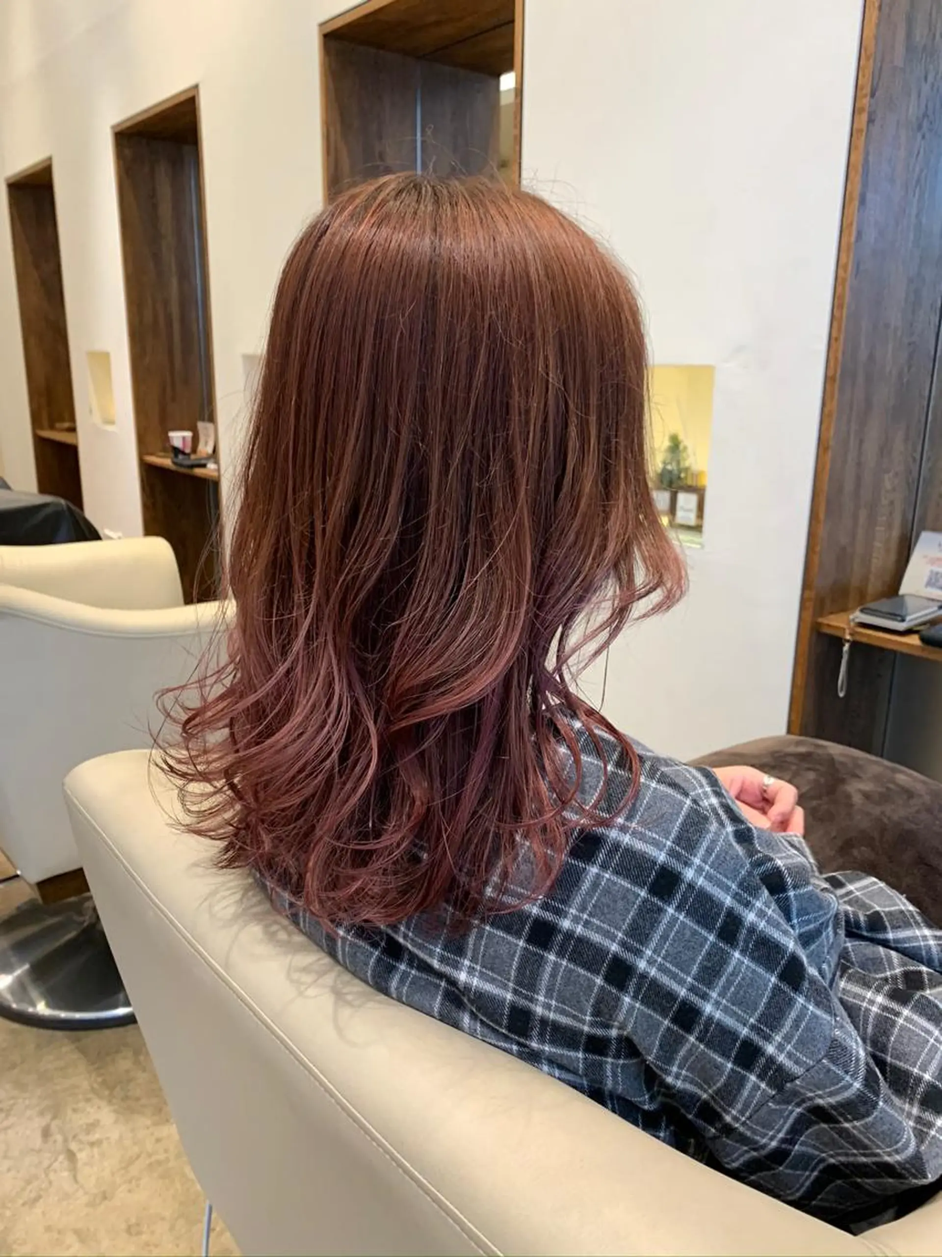 セミロング カラー 【完全個室】髪質改善 暖色カラー/山崎唯奈のヘアスタイル