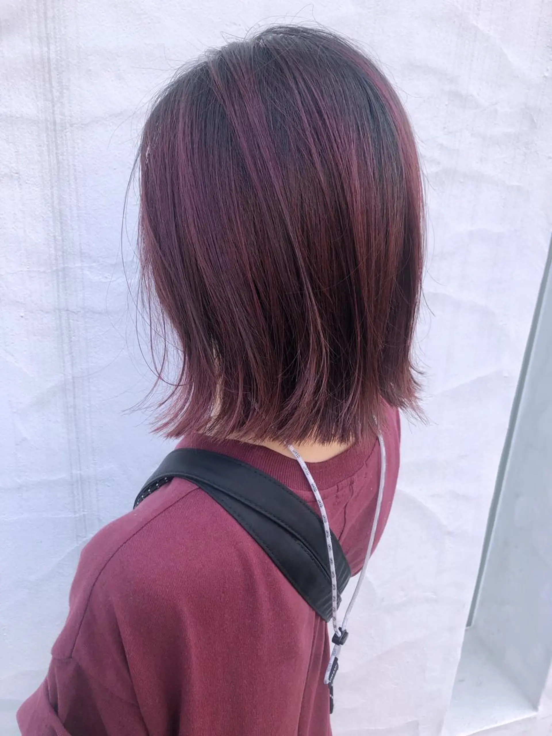 ミディアム カラー ピンクカラー ピンクパープル パープルカラー カット ヘアカラー トリートメント 山本 芳喜のヘアスタイル