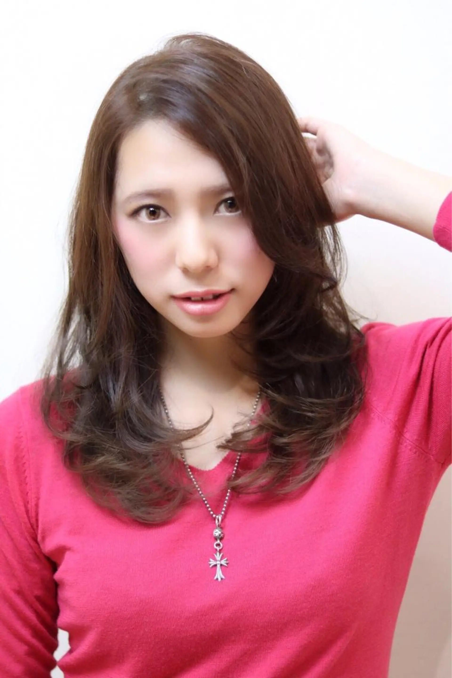 ミディアム セミロング カラー パーマ 及川 翔のヘアスタイル