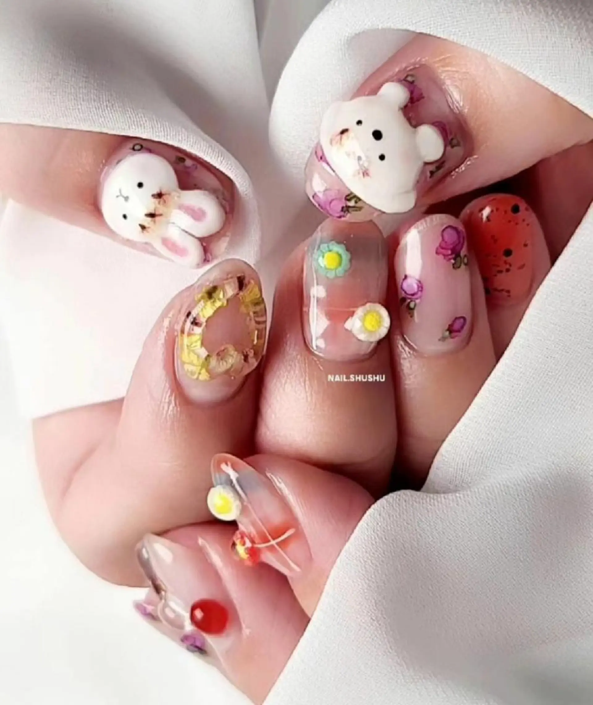 ネイル 持ち込み ニュアンスネイル ワンカラーネイル シンプルネイル 夏ネイル 3dパーツ/流行り 👧shushu❤️のネイルデザイン