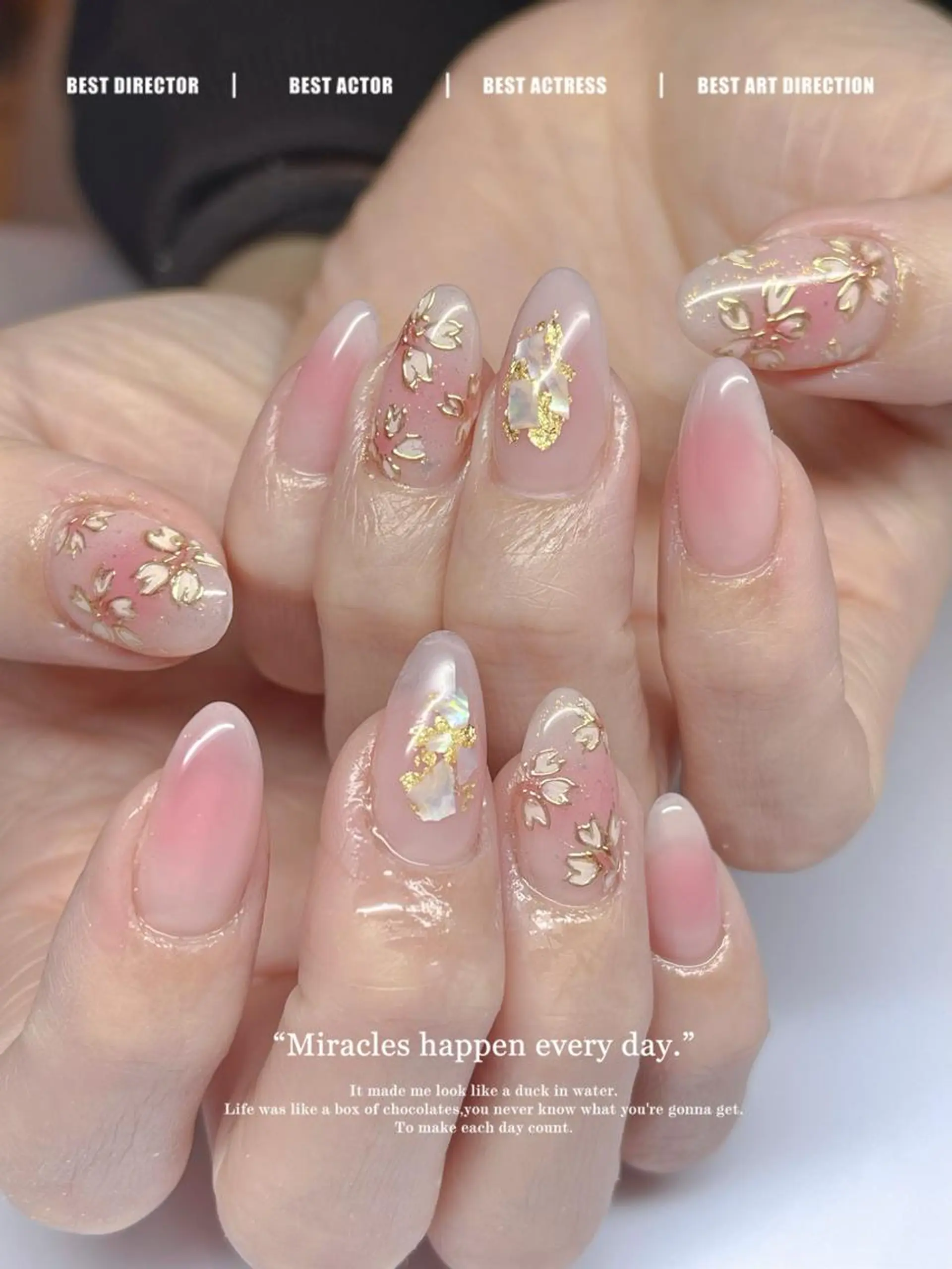 セミロング ネイル ハンドネイル 長さ出し専門 nynaのネイルデザイン