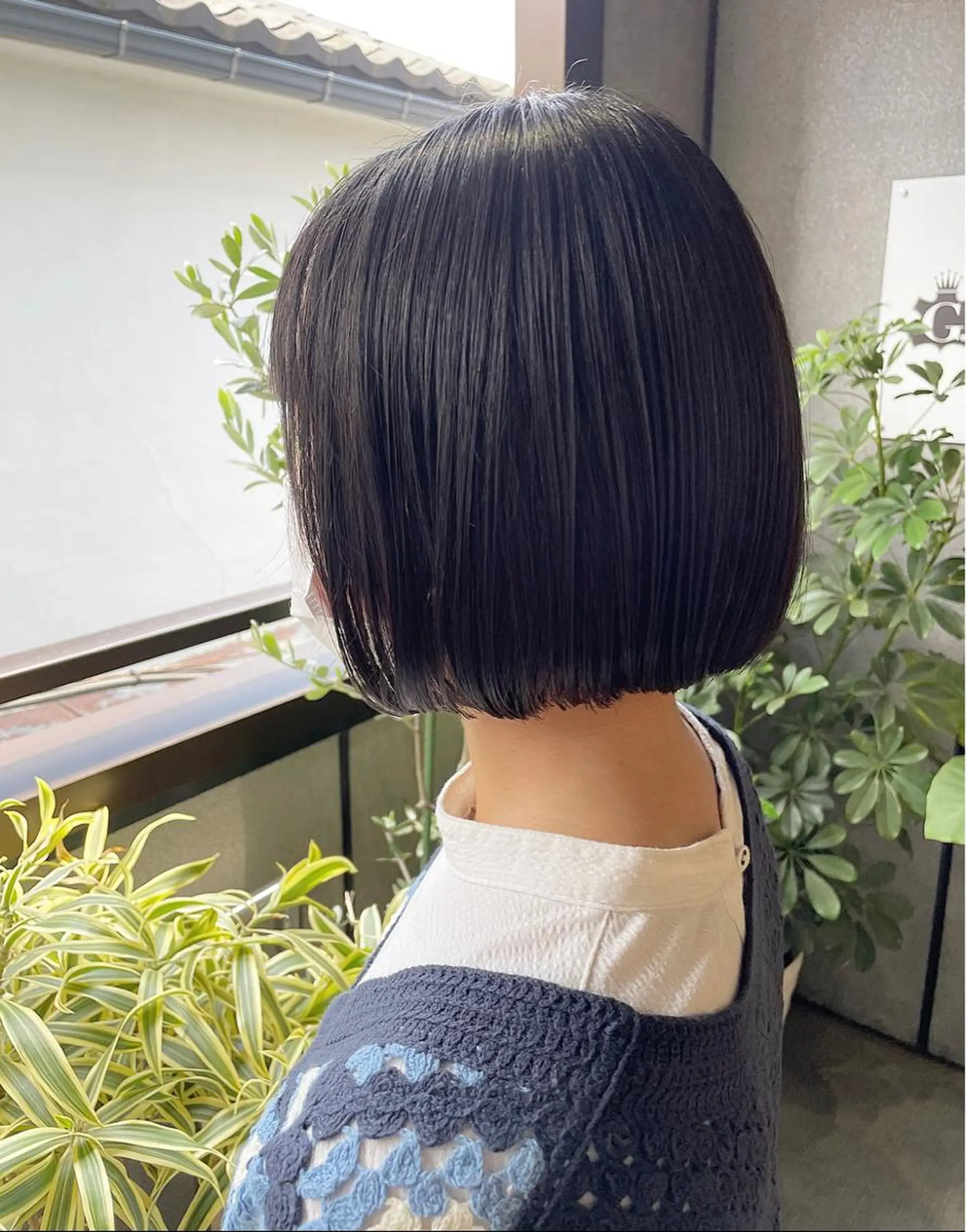 ショート カラー 黒髪 ボブ 学生 bloom yumaのヘアスタイル