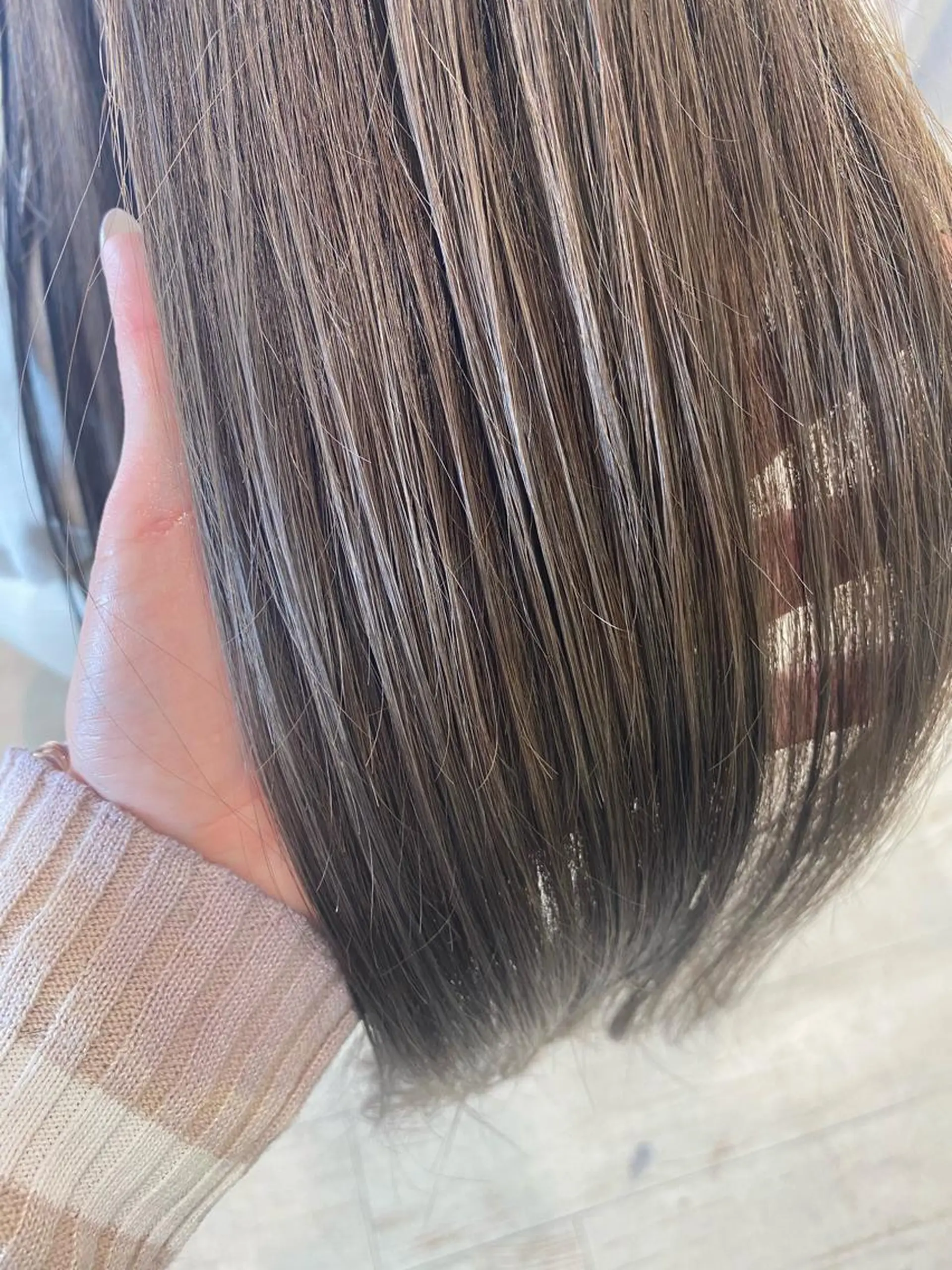 ロング カラー 透明感カラー グレージュ 小顔レイヤー/ ベージュ🤍Rieのヘアスタイル