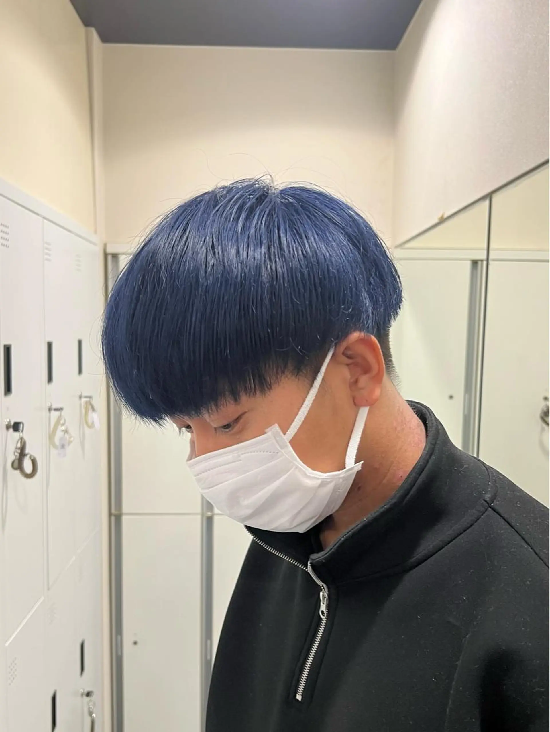 ショート カラー メンズ ブルーカラー 茅ヶ崎パーマ特化/ スパイラル/ハルキのヘアスタイル