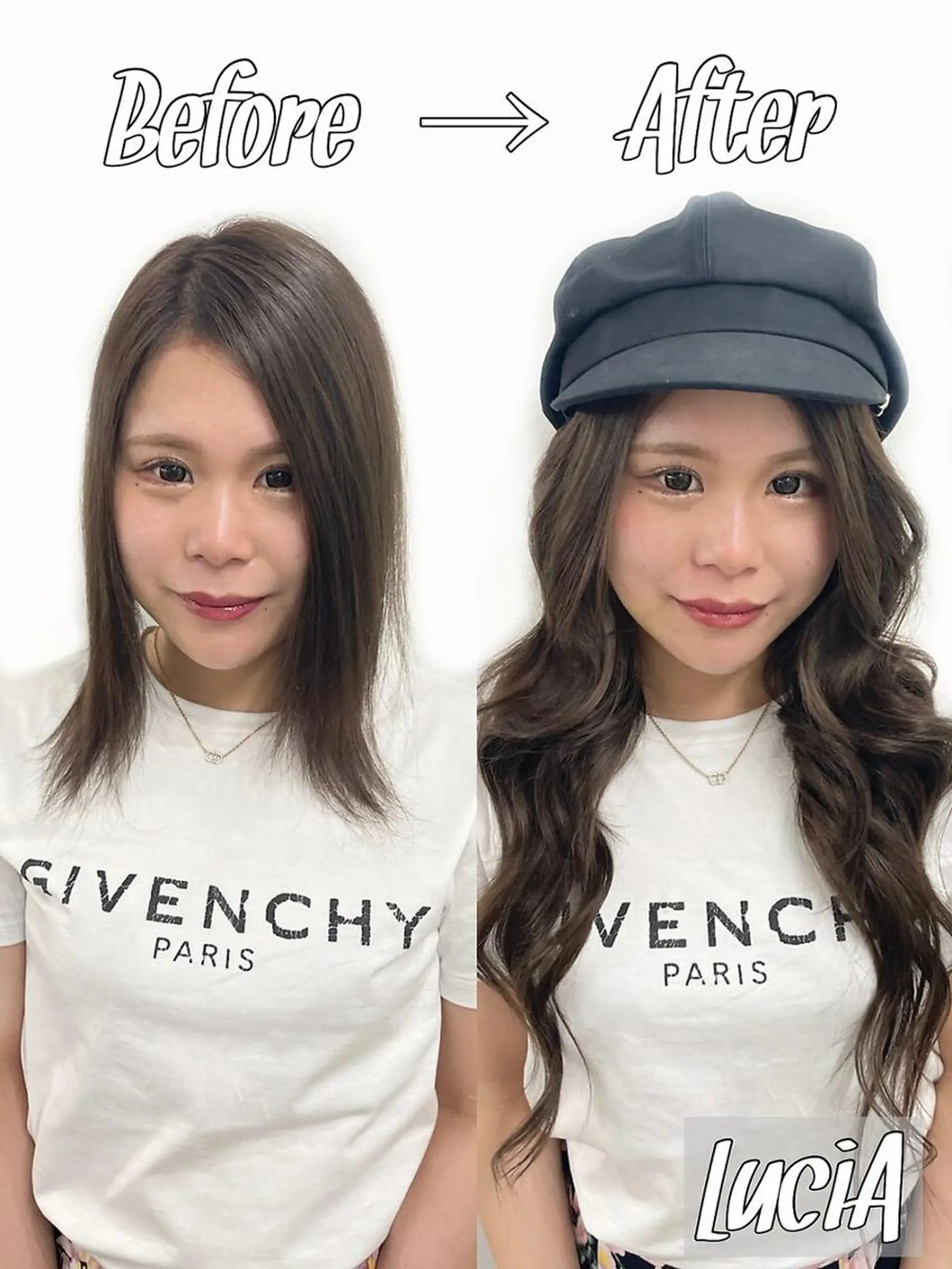 ロング カラー ヘアアレンジ LuciA エクステカラーのヘアスタイル