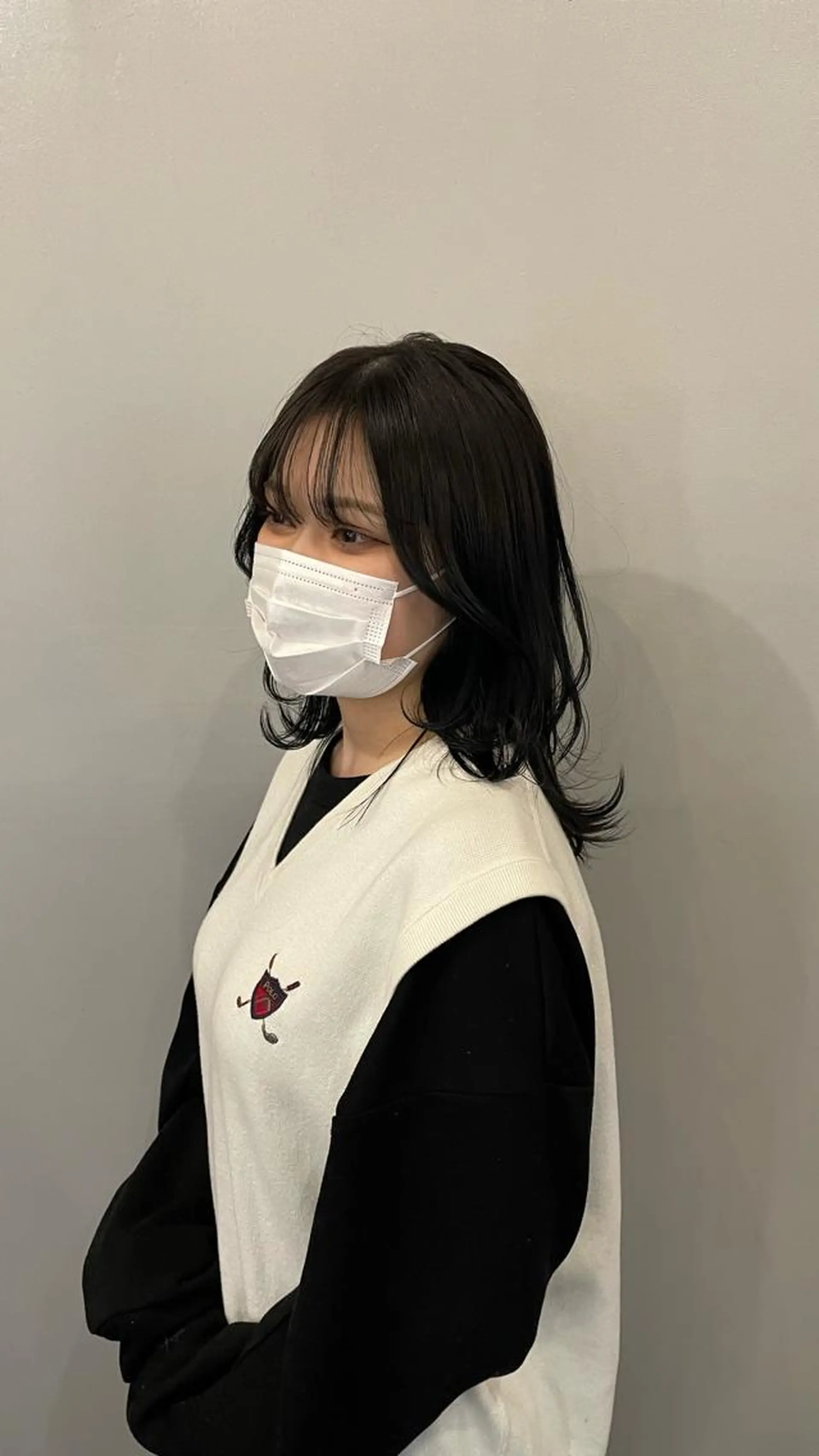 セミロング カラー 黒髪 ブルーカラー ブルーブラック 💐ナチュラルヘア Kroda💐のヘアスタイル