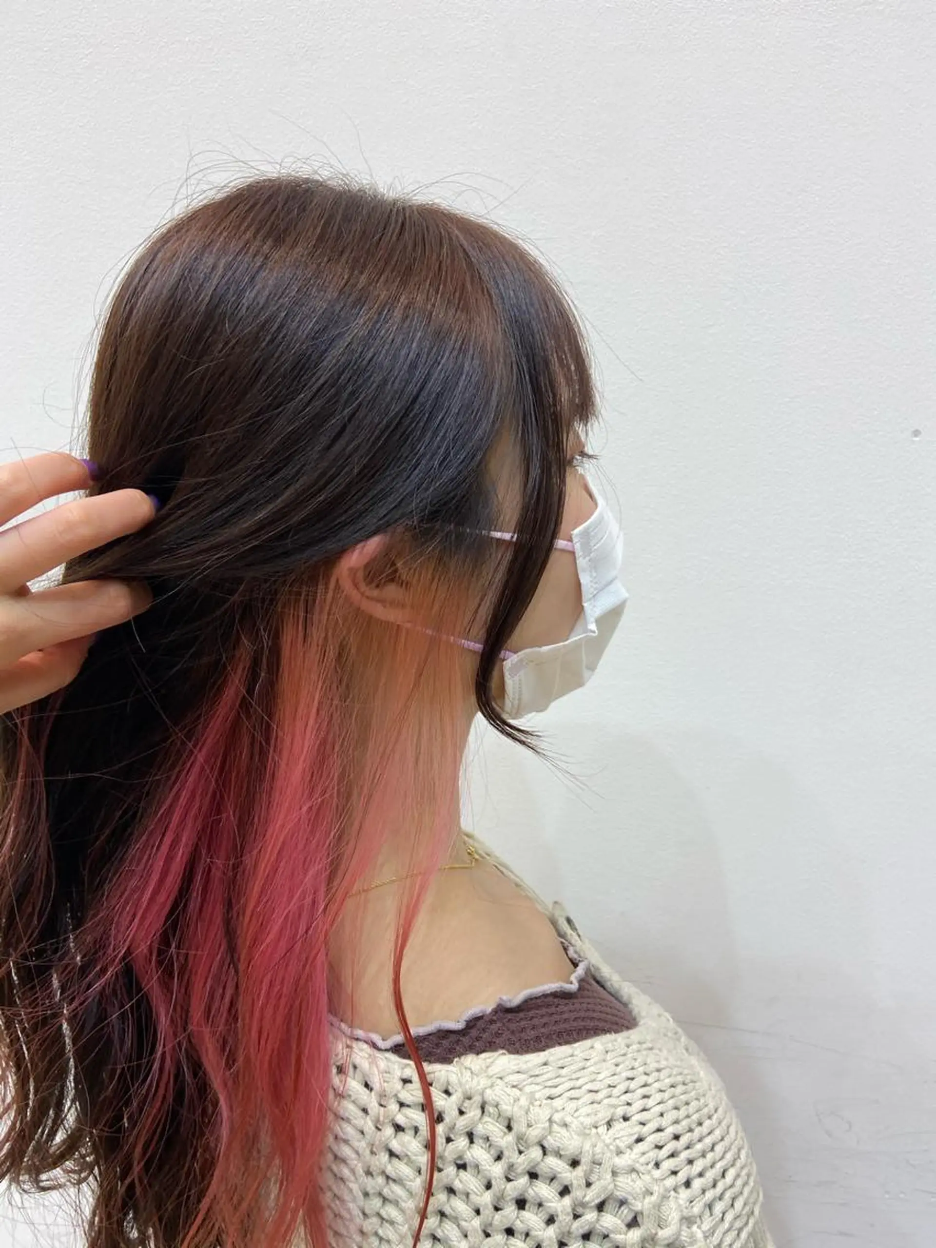 セミロング ヘアカラー プルエクステ/インナ ーカラー🦊はるなのヘアスタイル