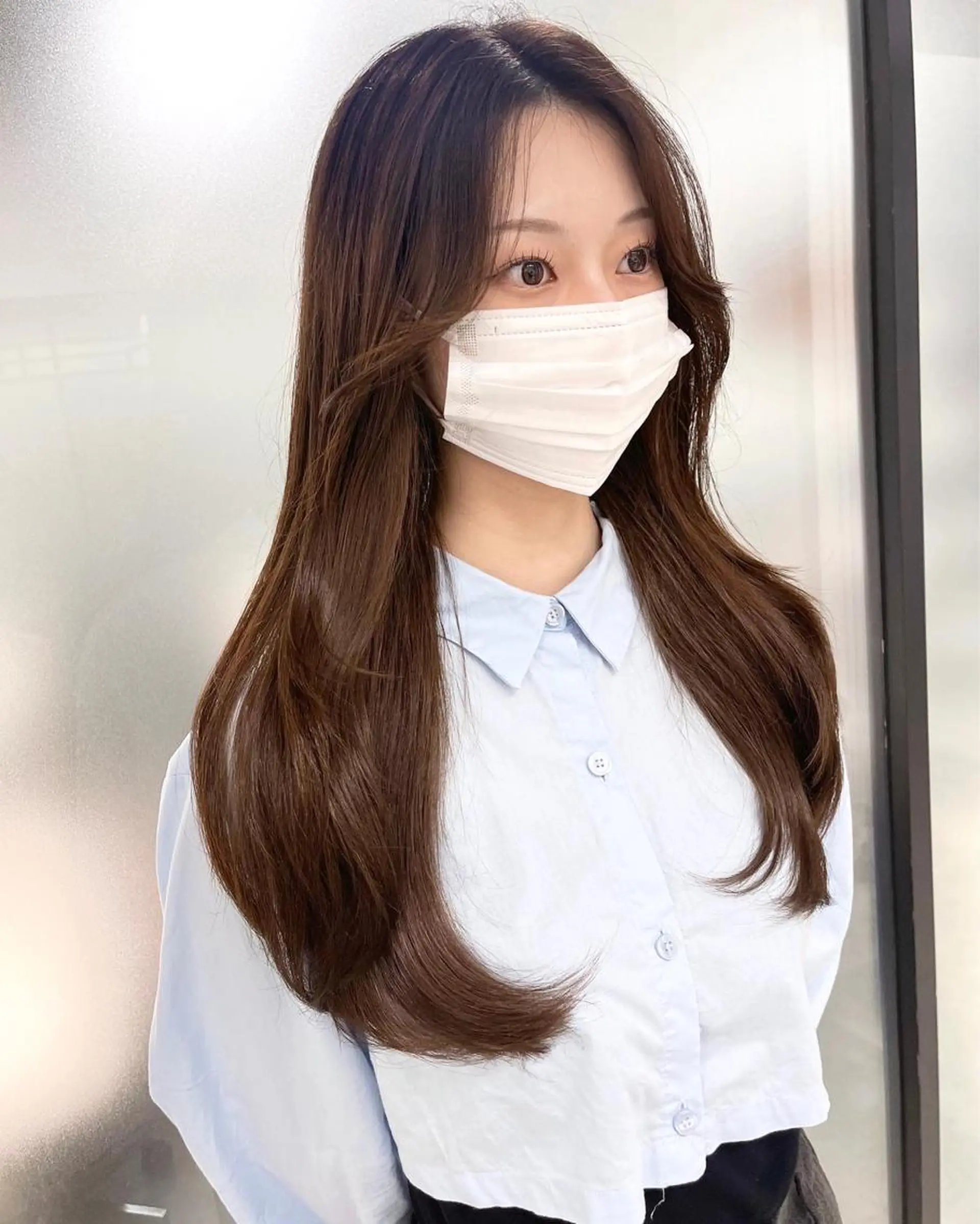 ロング 韓国風ヘア レイヤーカット カット ヘアカラー トリートメント 韓国レイヤーカット 髪質改善▫️水野有真のヘアスタイル