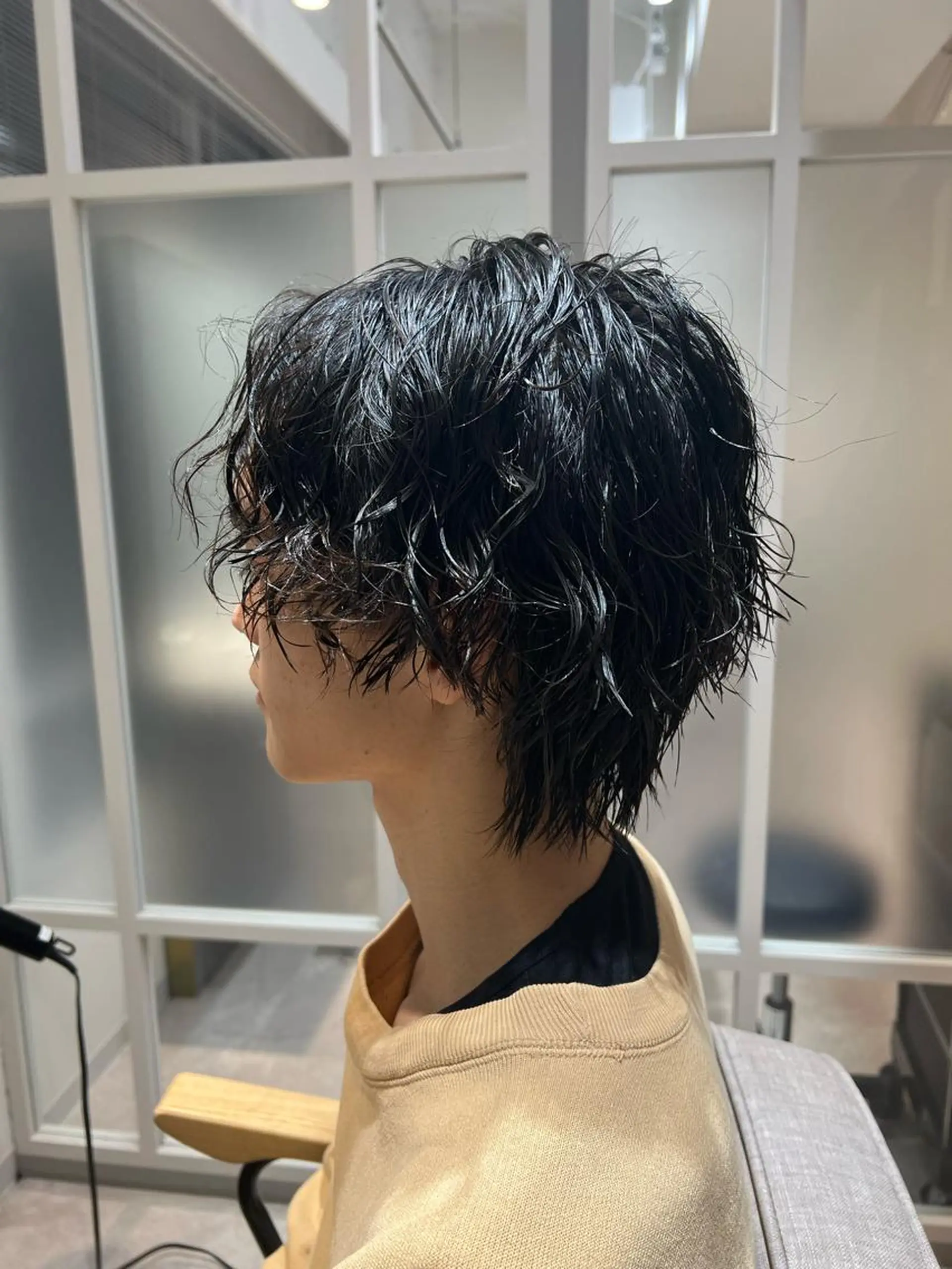 パーマ メンズ センターパート マッシュ メンズパーマ メンズショート ツイストスパイラルパーマ カット パーマ ⭕️メンズパーマ⭕️ 山口　裕太郎のヘアスタイル