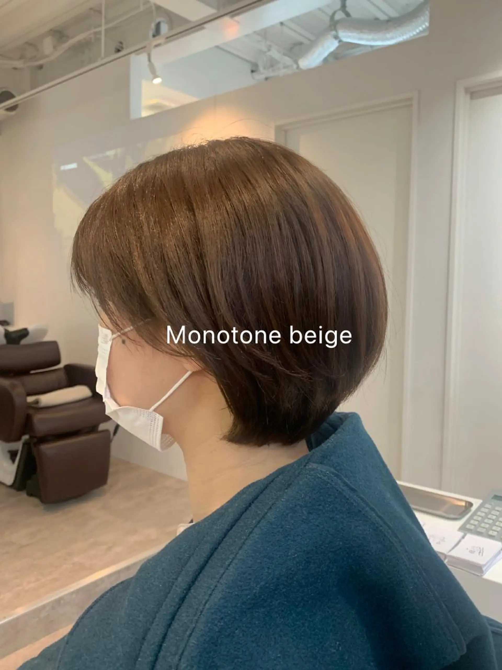 カラー ショートボブ ベージュカラー ボブ カット ヘアカラー トリートメント 山本 晶大のヘアスタイル