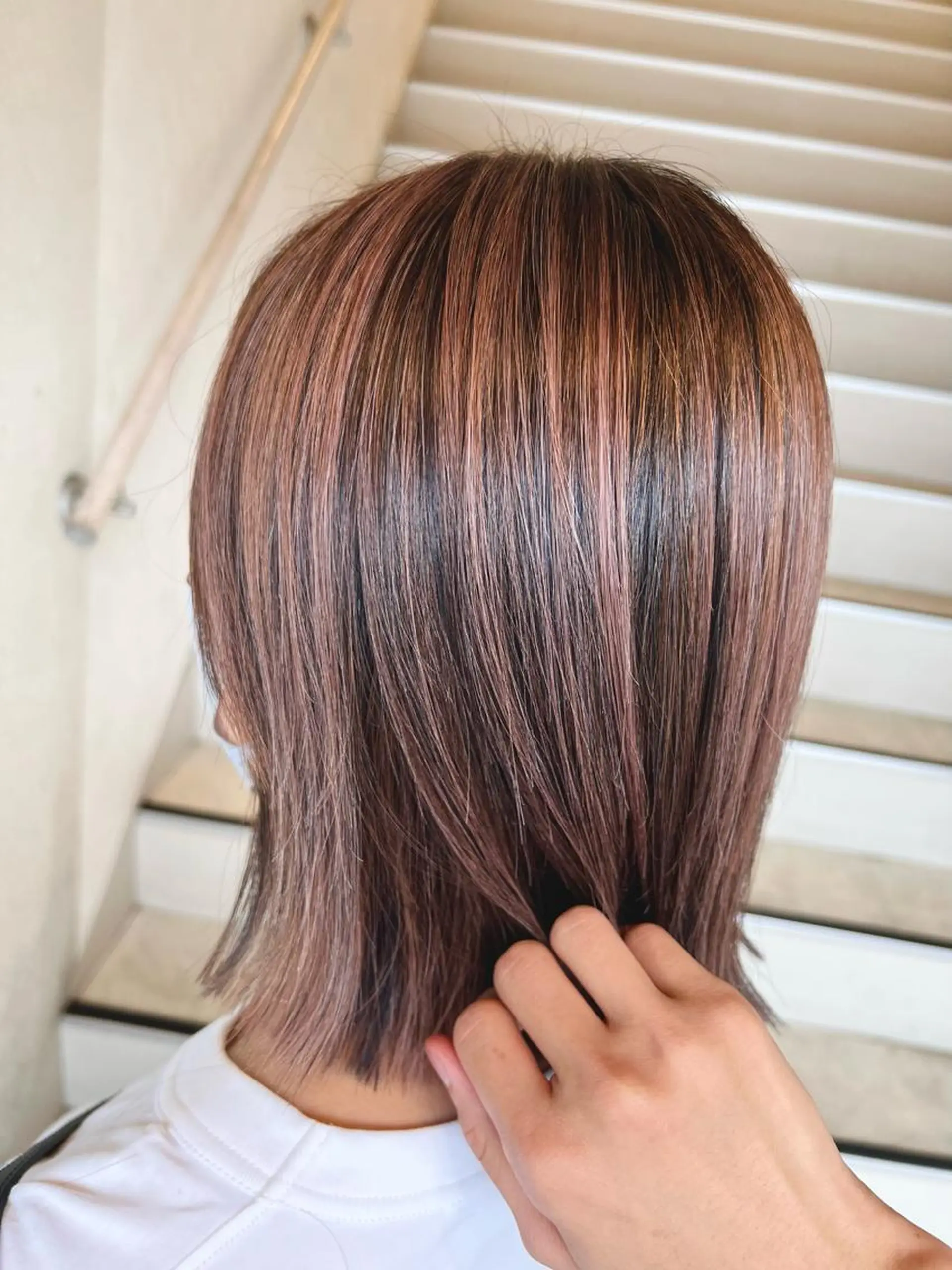 ミディアム カラー ベージュカラー ピンクカラー ピンクベージュ トリートメント ヘッドスパ カラースペシャリスト しょう🧑🏼‍🎨のヘアスタイル