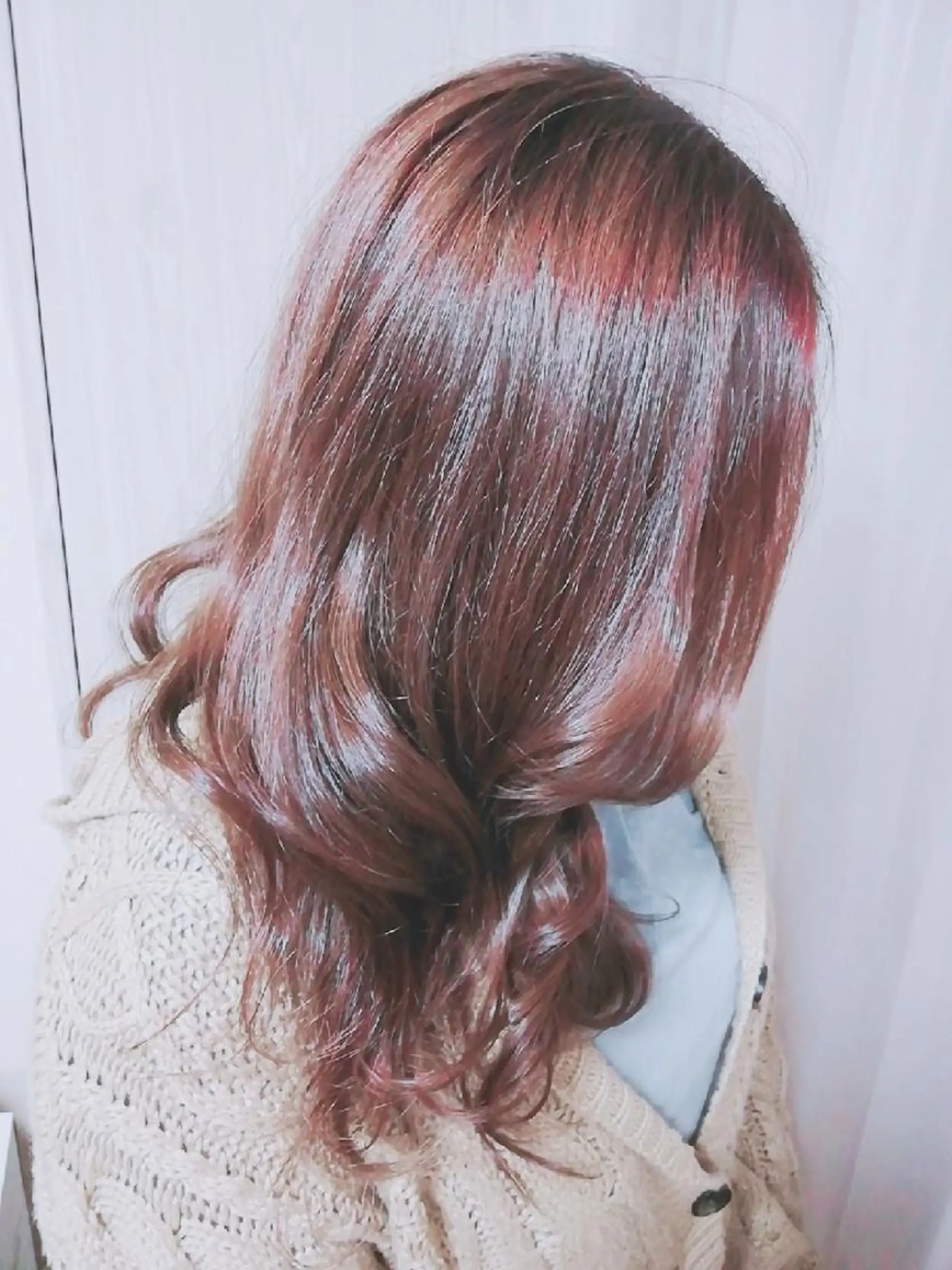 カラー ブリーチ 透明感カラー ピンクカラー 小林　ローズパープル カット＆カラー美容室のヘアスタイル