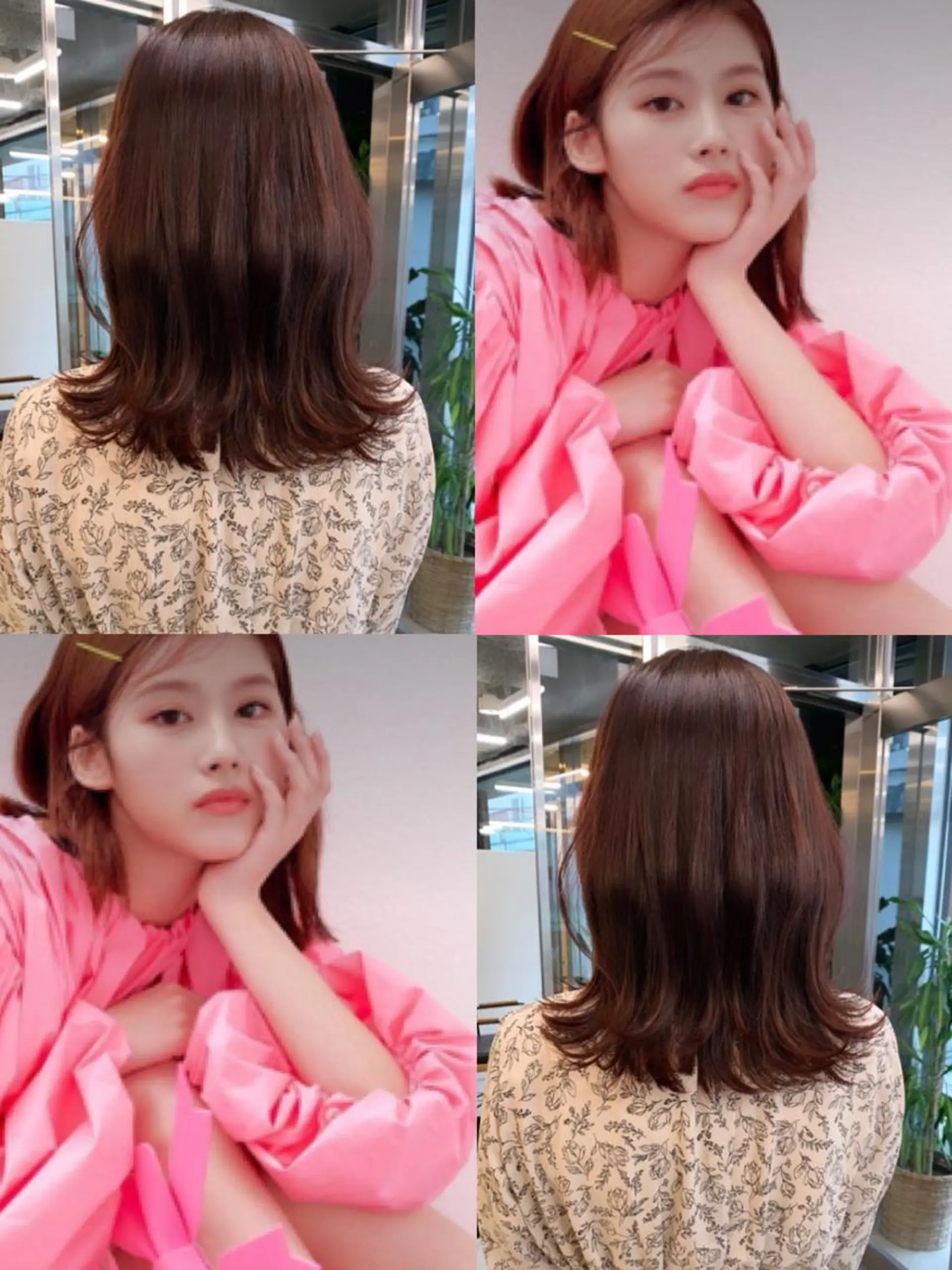 ミディアム カラー ブリーチ ブラウンカラー ブリーチなしカラー ピンクカラー ピンクブラウン カット ヘアカラー トリートメント ヘッドスパ 透明感/オリーブ/ グレージュ/YUKAのヘアスタイル