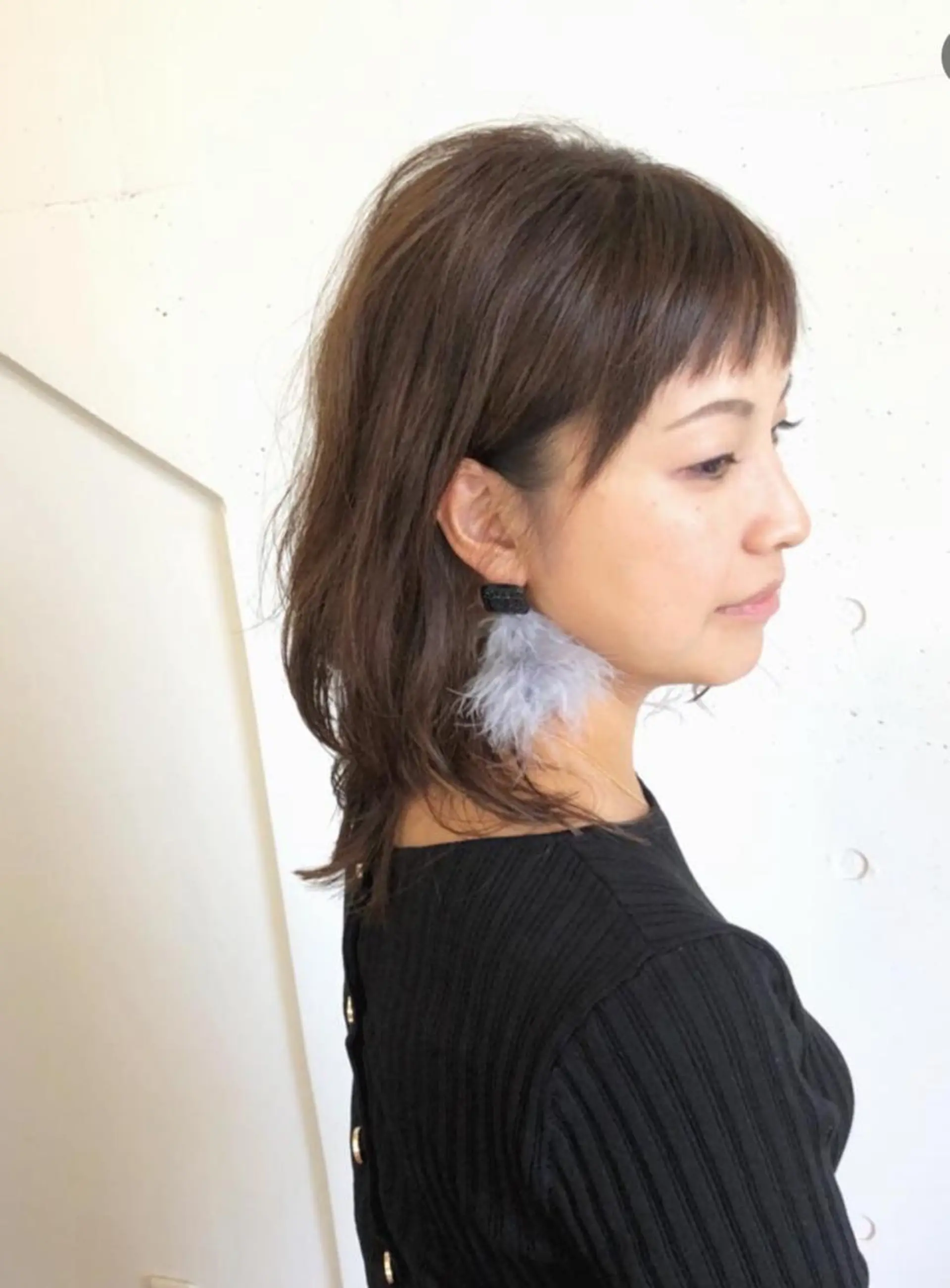 ミディアム ミディアムパーマ パーマ トリートメント 三浦 仁美のヘアスタイル