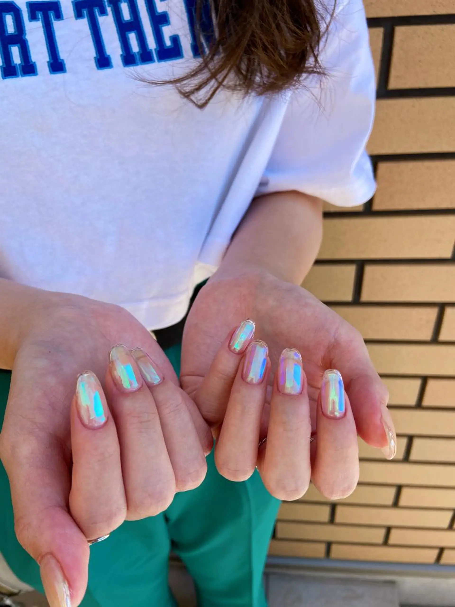 ネイル オーロラネイル カジュアル フラッシュネイル ジェルネイル ラメ(グリッター) ハンドネイル MH Nailのネイルデザイン