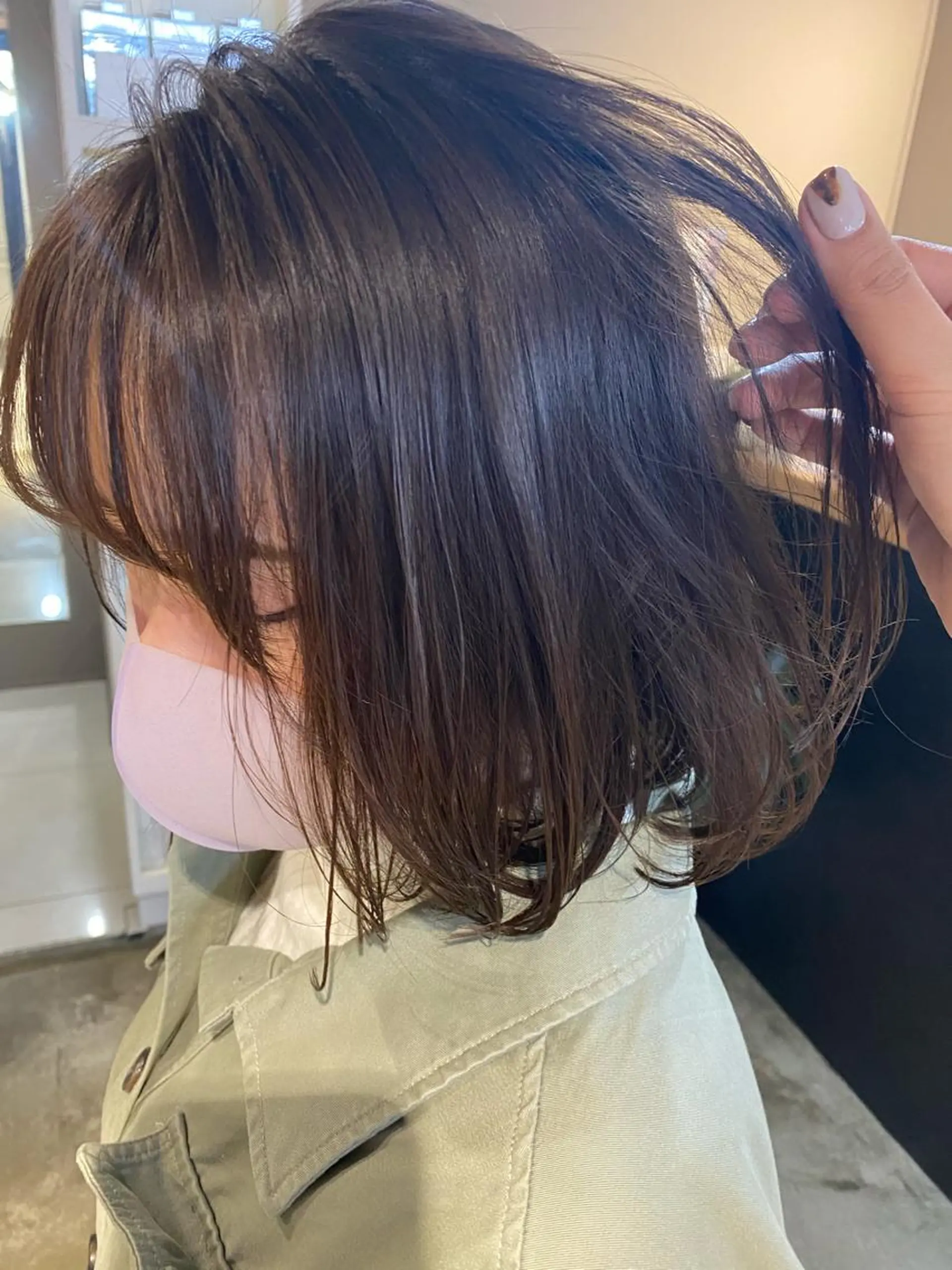 ミディアム カラー ヘアアレンジ メンズ キッズ ネイル マツエク・マツパ 透明感カラー🤎 ゆりのヘアスタイル