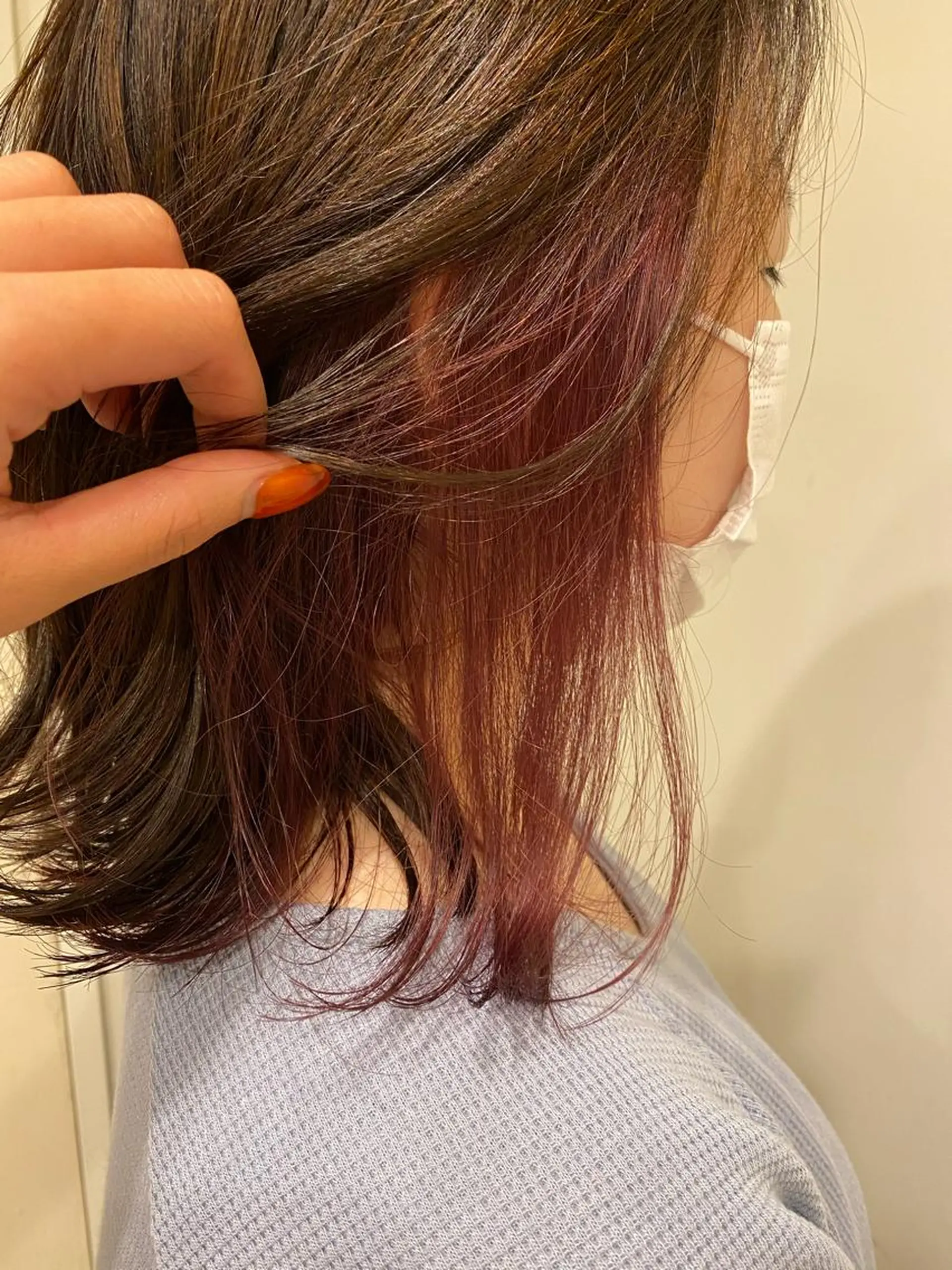 ミディアム カラー インナーカラー ピンクカラー 藤井マドカ ✂︎のヘアスタイル