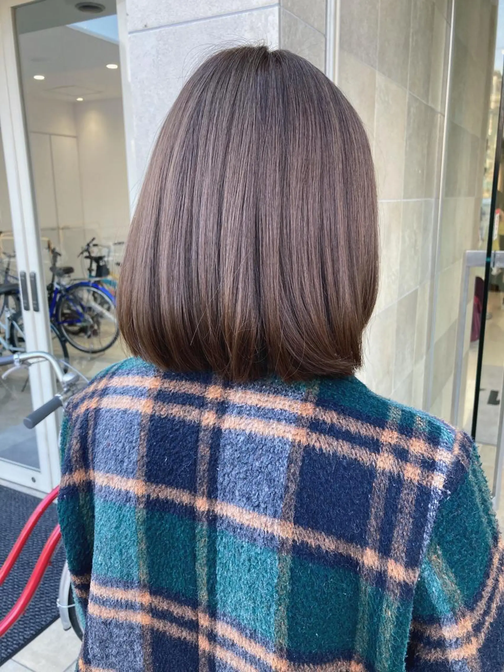 ミディアム カラー ハイトーンカラー ボブ カット ヘアカラー トリートメント 田中 あかねのヘアスタイル