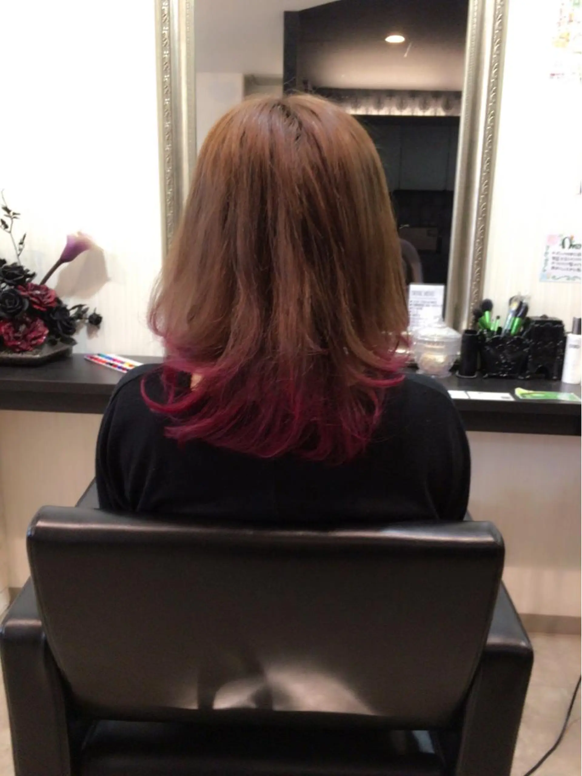 セミロング カラー グラデーションカラー ピンクカラー パーマPrivate SalonNoa名駅のヘアスタイル