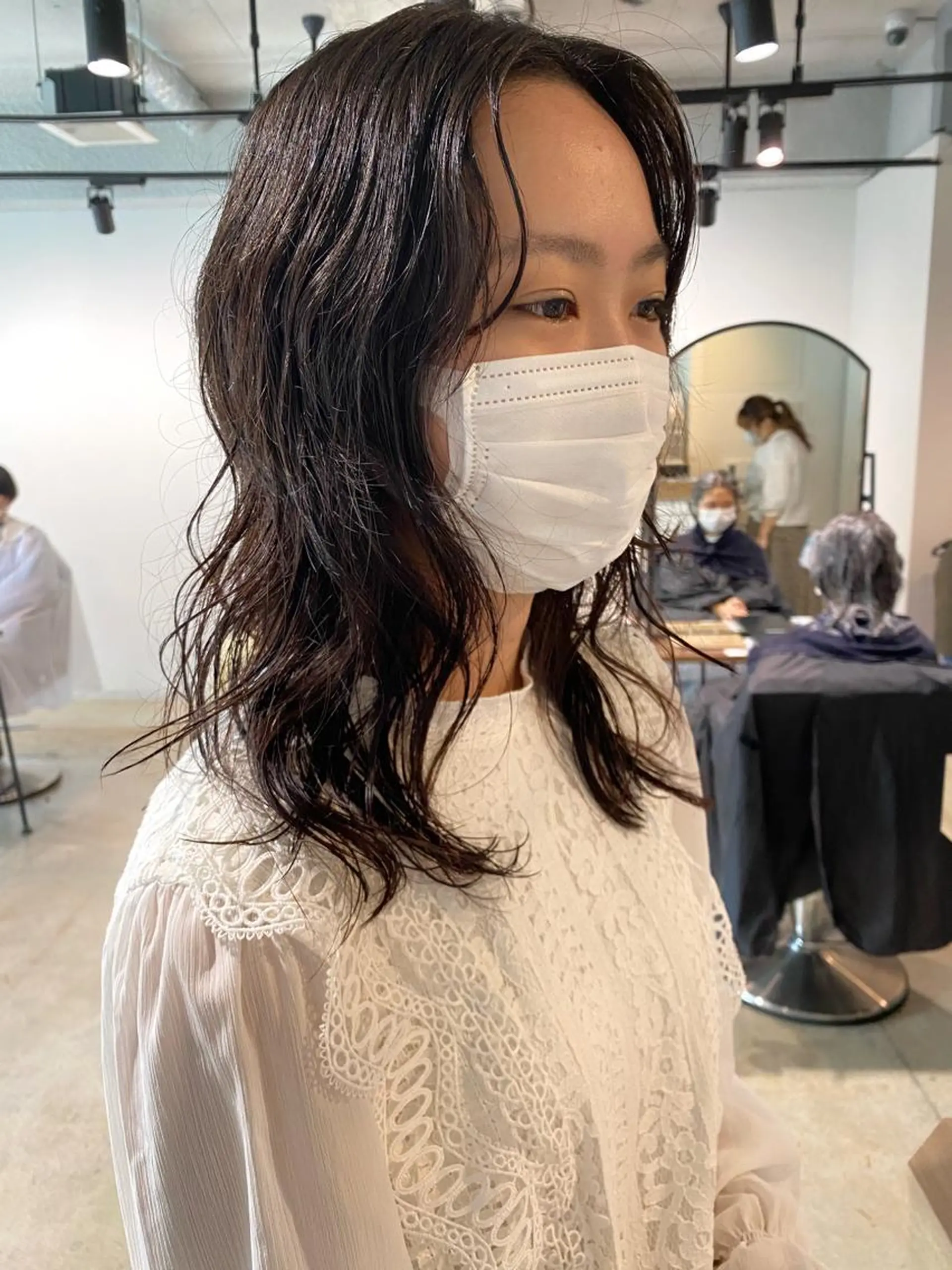 ミディアム パーマ ミディアムレイヤー ミディアムパーマ レイヤーカット ニュアンスパーマ レイヤー/大人ボブ 渡邉【日吉美容室】のヘアスタイル