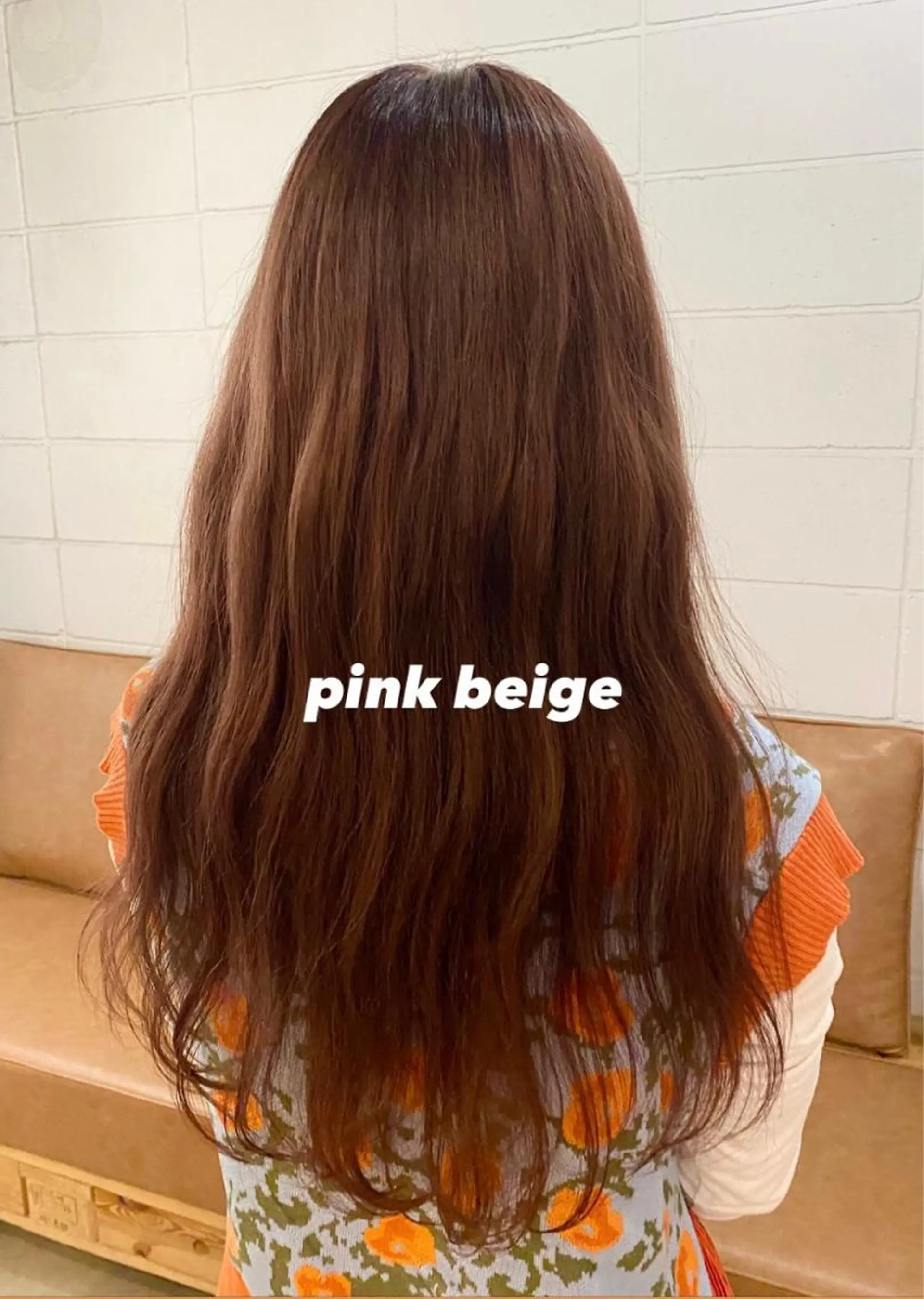 カラー ブリーチ ピンクカラー 新美 千奈のヘアスタイル