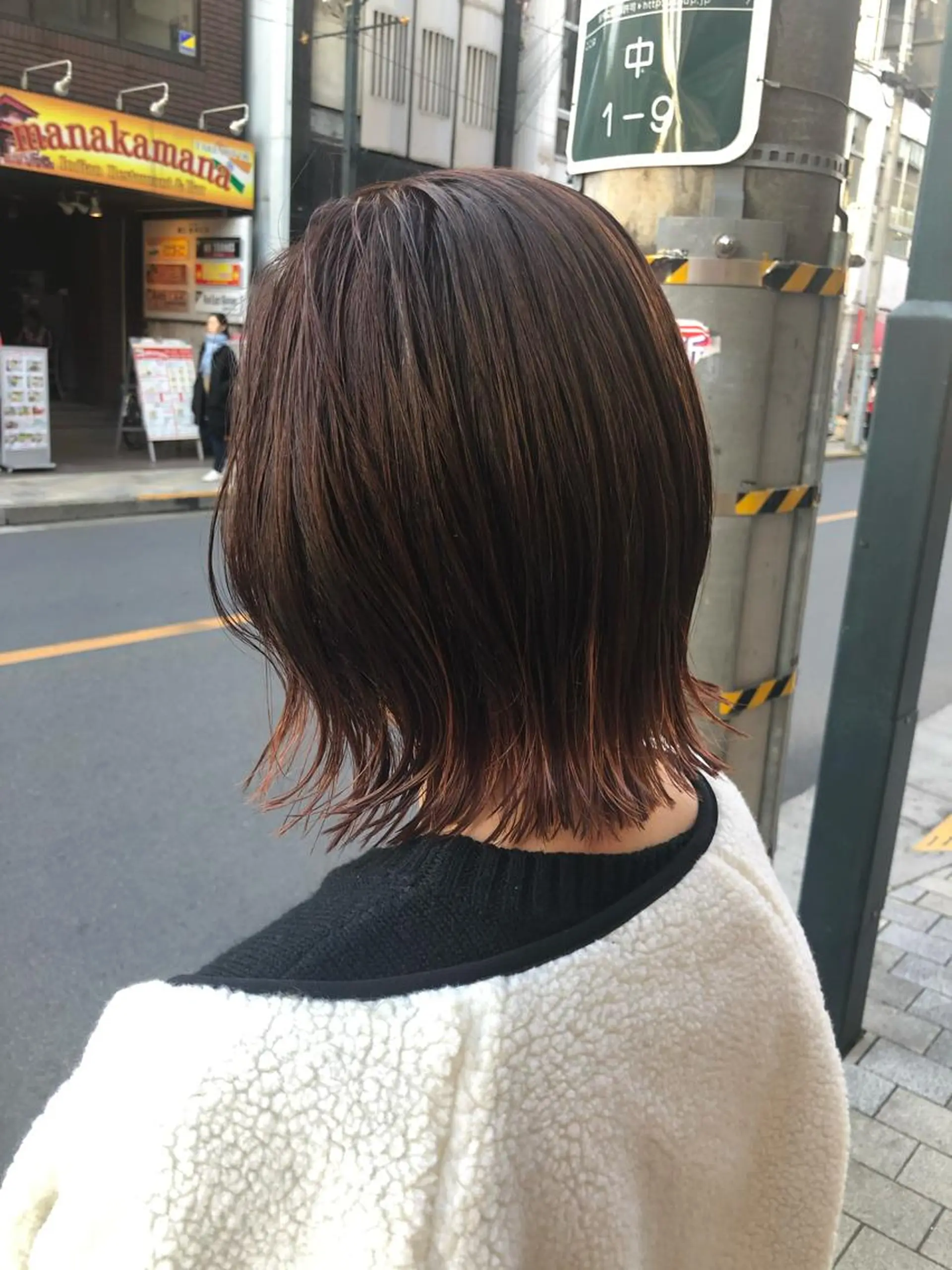 ミディアム カラー 奥秋 理紗　sai xのヘアスタイル