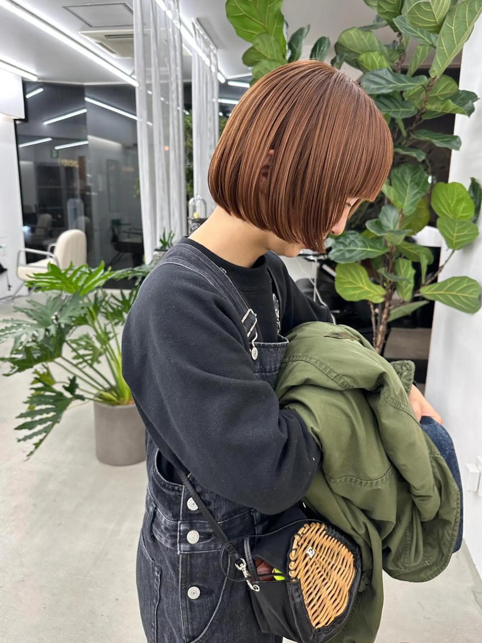 ショート カラー ブラウンカラー オレンジ オレンジブラウン ボブ カット ヘアカラー トリートメント ボブ/レイヤー/ケア パーマ/リュウタのヘアスタイル