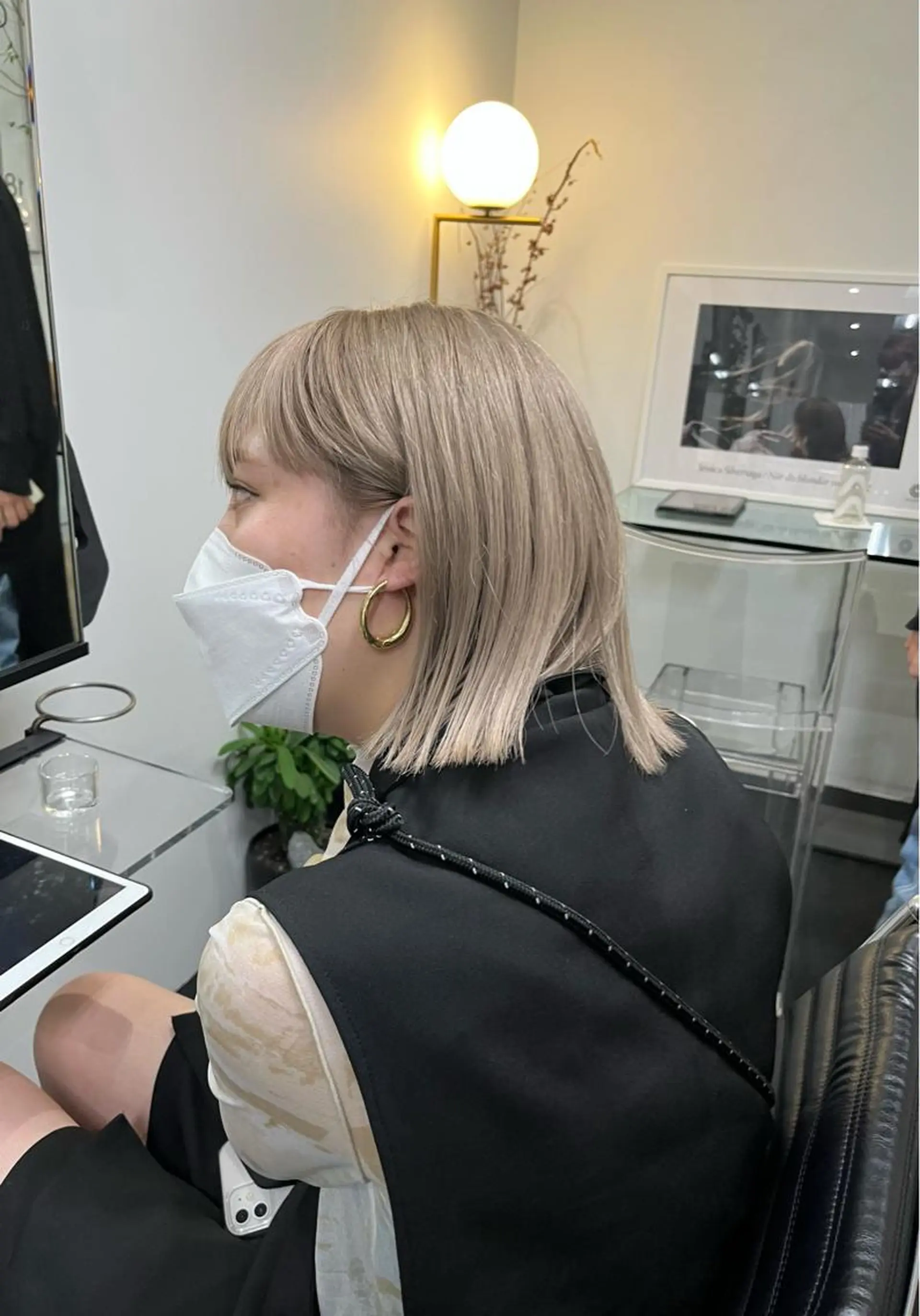 ミディアム カラー ハイトーンカラー 湯川 未咲希のヘアスタイル