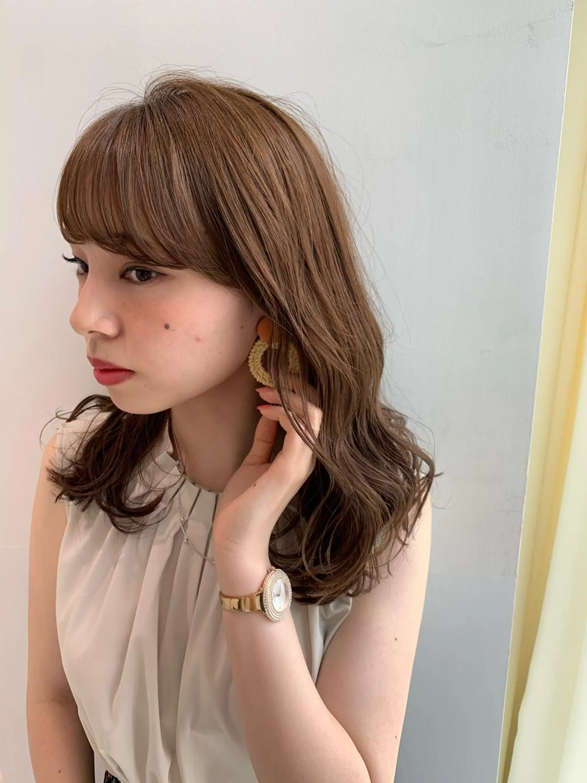 セミロング カラー ヘアカラー トリートメント 🌟美髪縮毛矯正🌟 吉田冴一のヘアスタイル