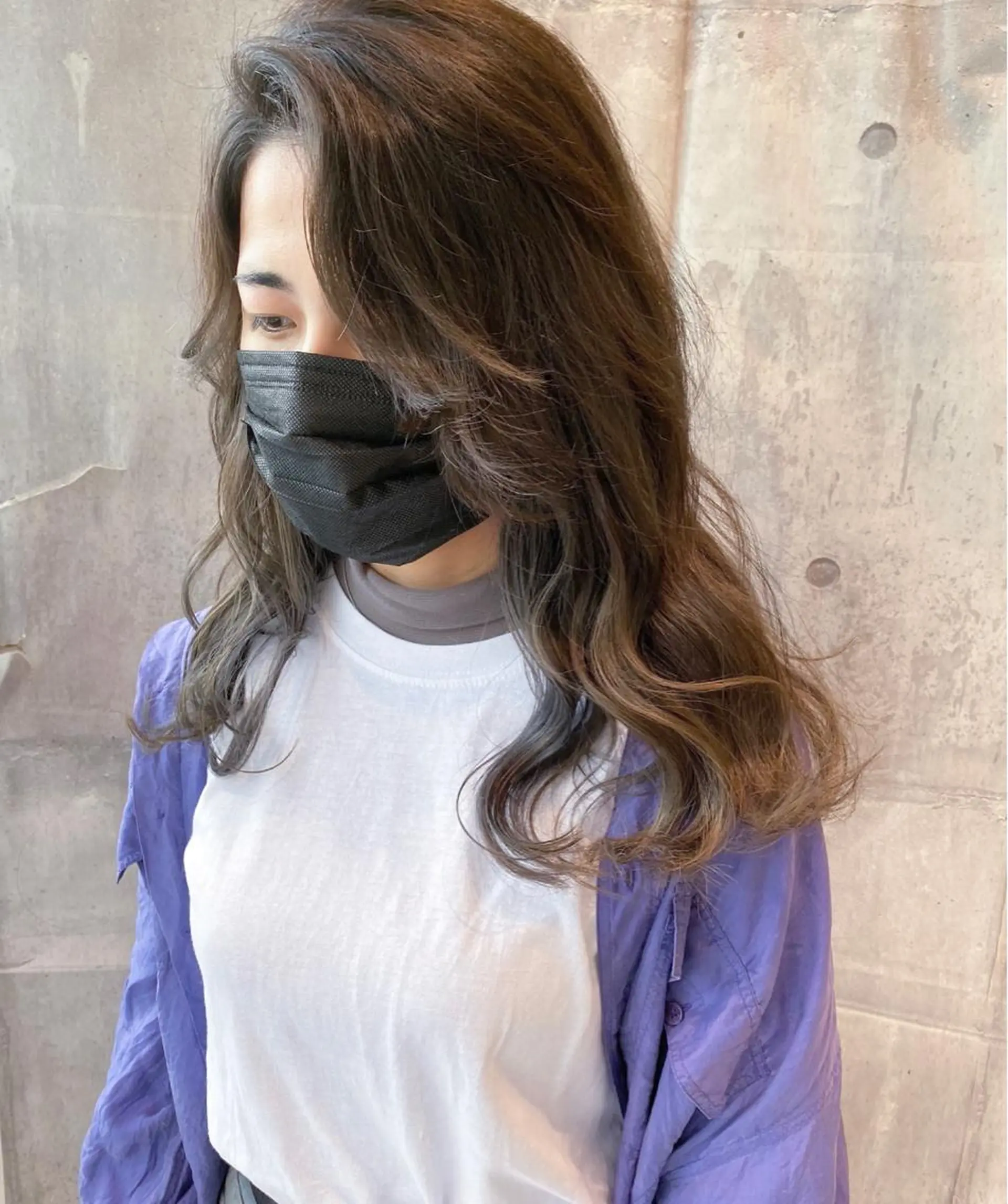 ミディアム カラー ウルフカット ハッシュカット/七海のヘアスタイル