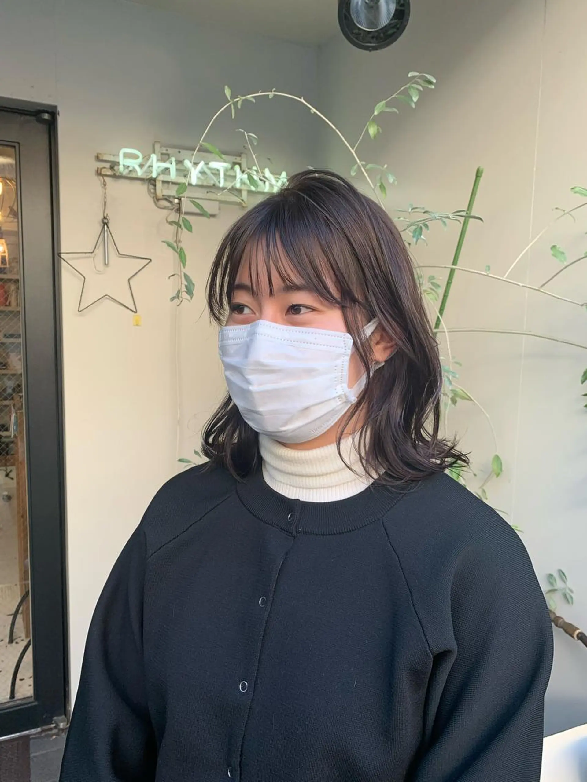 ミディアム ミディアムパーマ ボブ ハイライト 姫カット おくれ毛 ✂︎岡根 京花✂︎のヘアスタイル