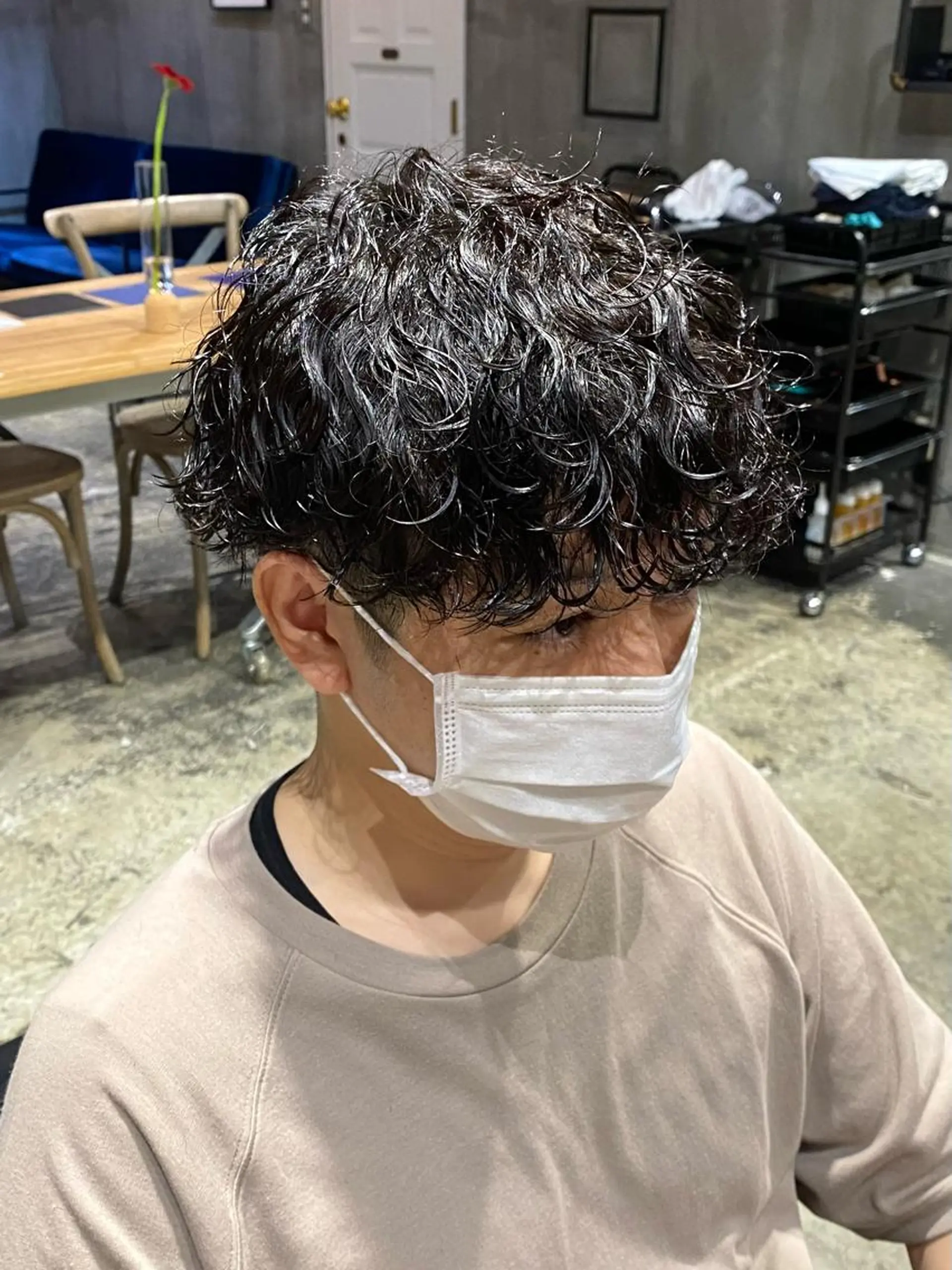 ショート パーマ メンズ カット パーマ 八戸パーマ/メンズパ ーマ/シンゴ。のヘアスタイル