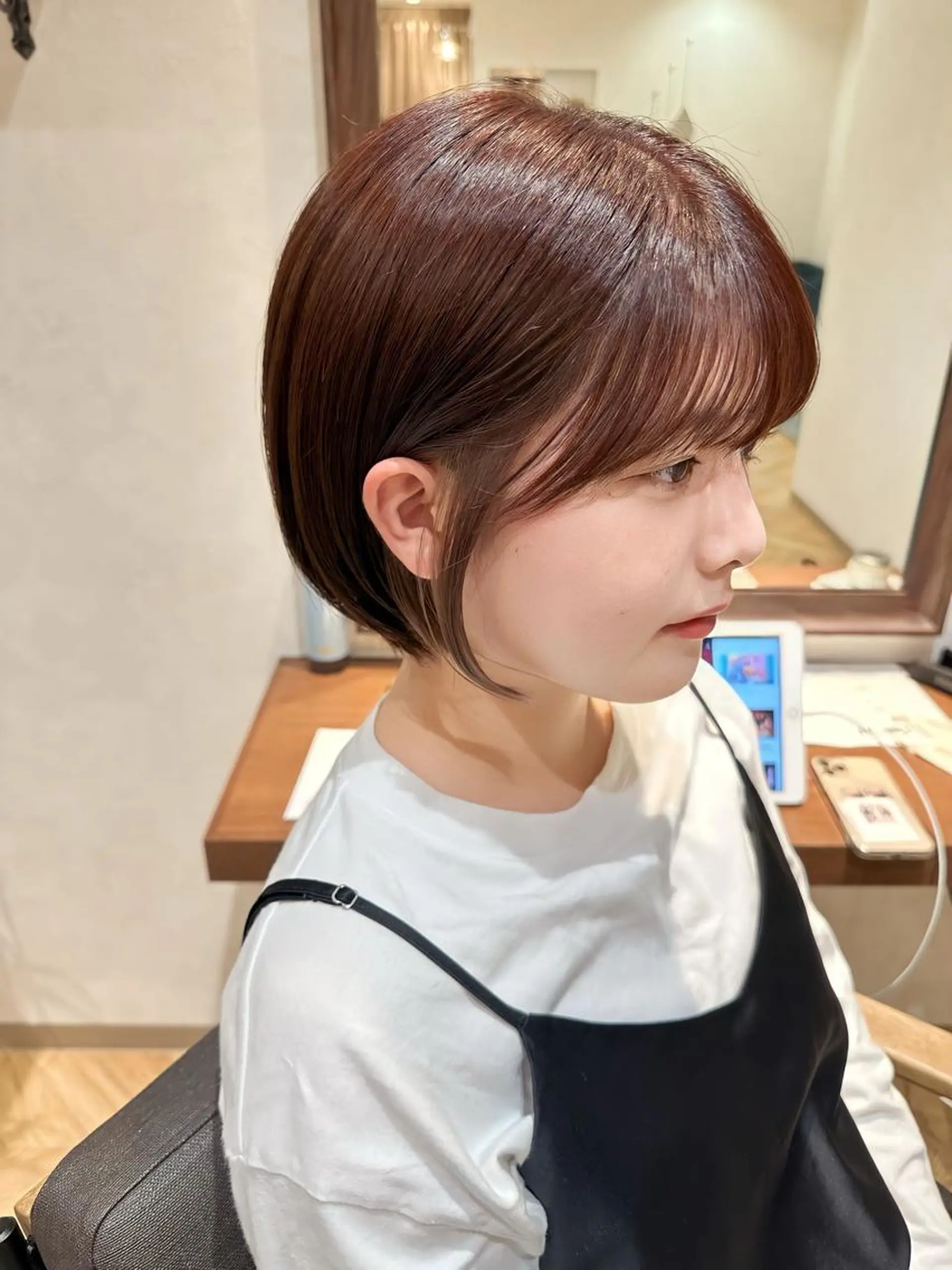 ショート カット ヘアカラー トリートメント かえ🩶韓国ボブ🎀 透明感カラー🥣のヘアスタイル