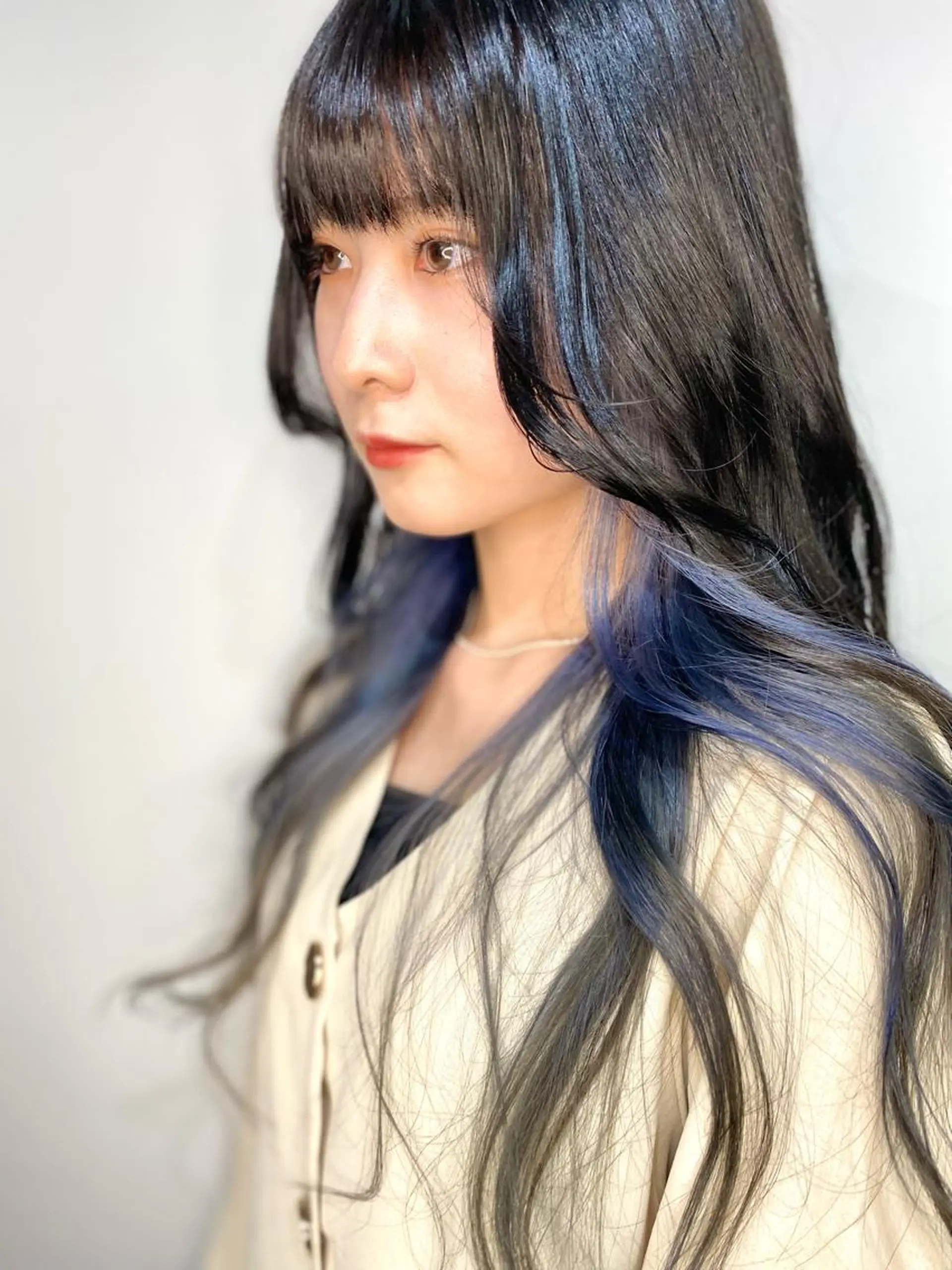 ロング カラー ブルーカラー インナーカラー ヘアカラー トリートメント opus 店長大和 レイヤー/赤み消しのヘアスタイル