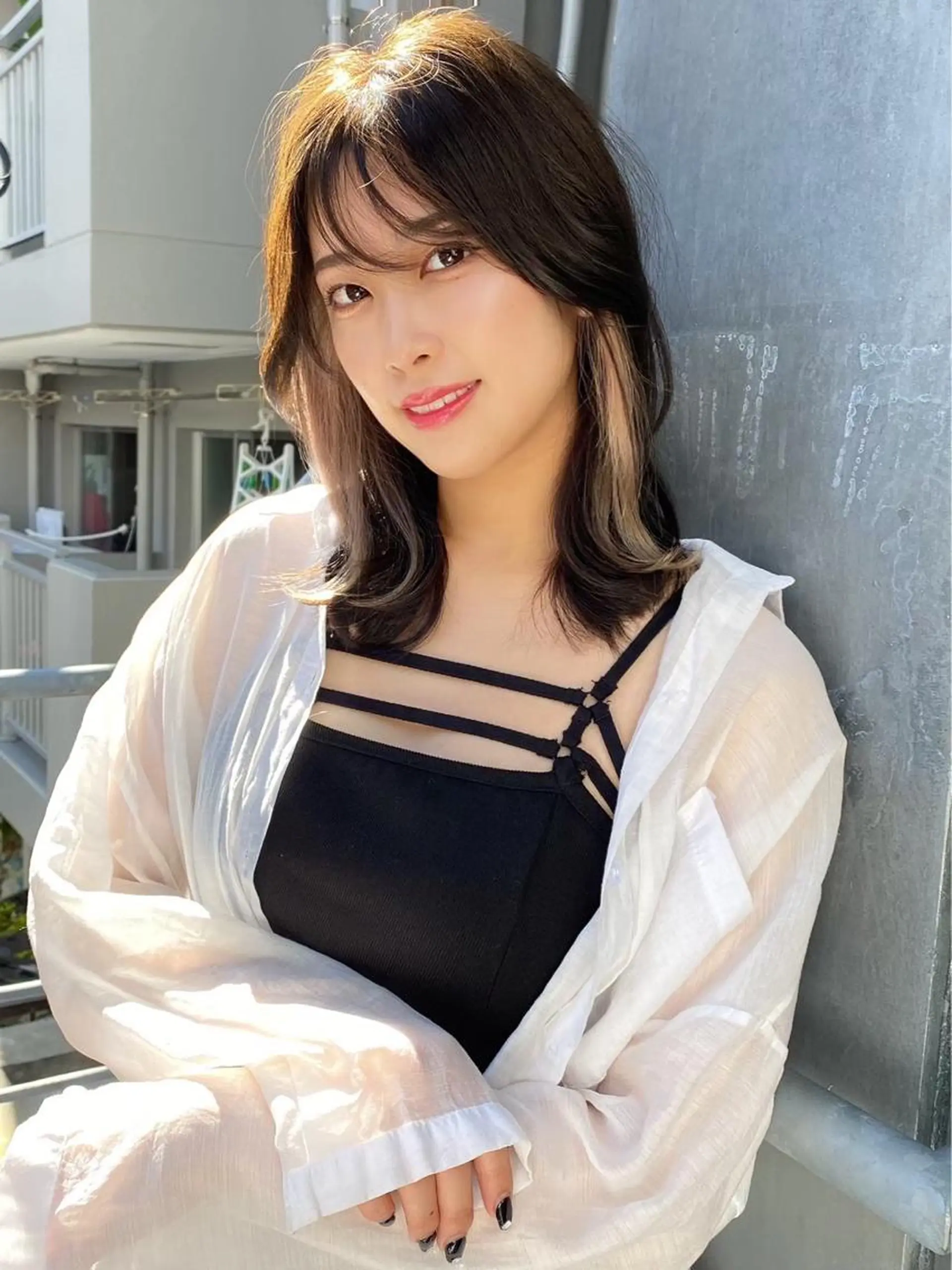 ミディアム レイヤーカット カット ヘアカラー トリートメント ✨透明感カラー/縮毛 恵比寿HAYATO✨のヘアスタイル