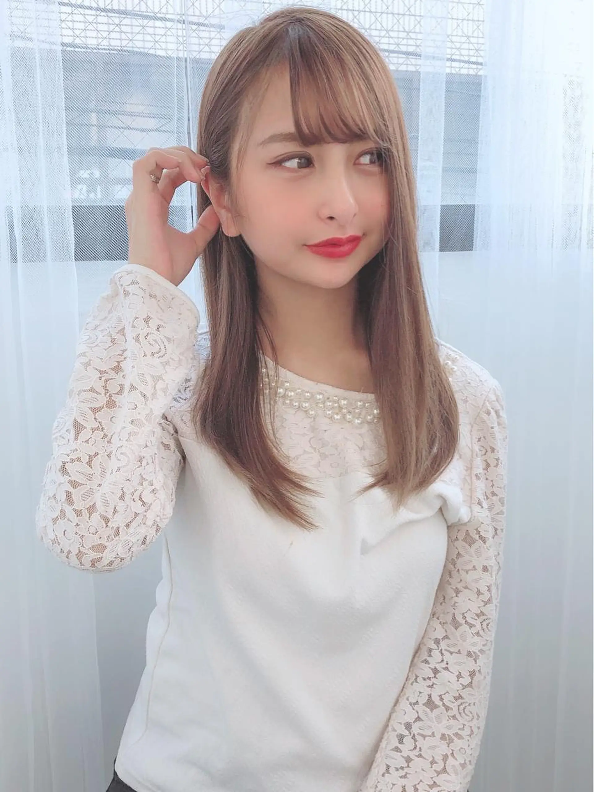 ミディアム カラー パーマ ヘアアレンジ 美髪矯正 Rioのヘアスタイル