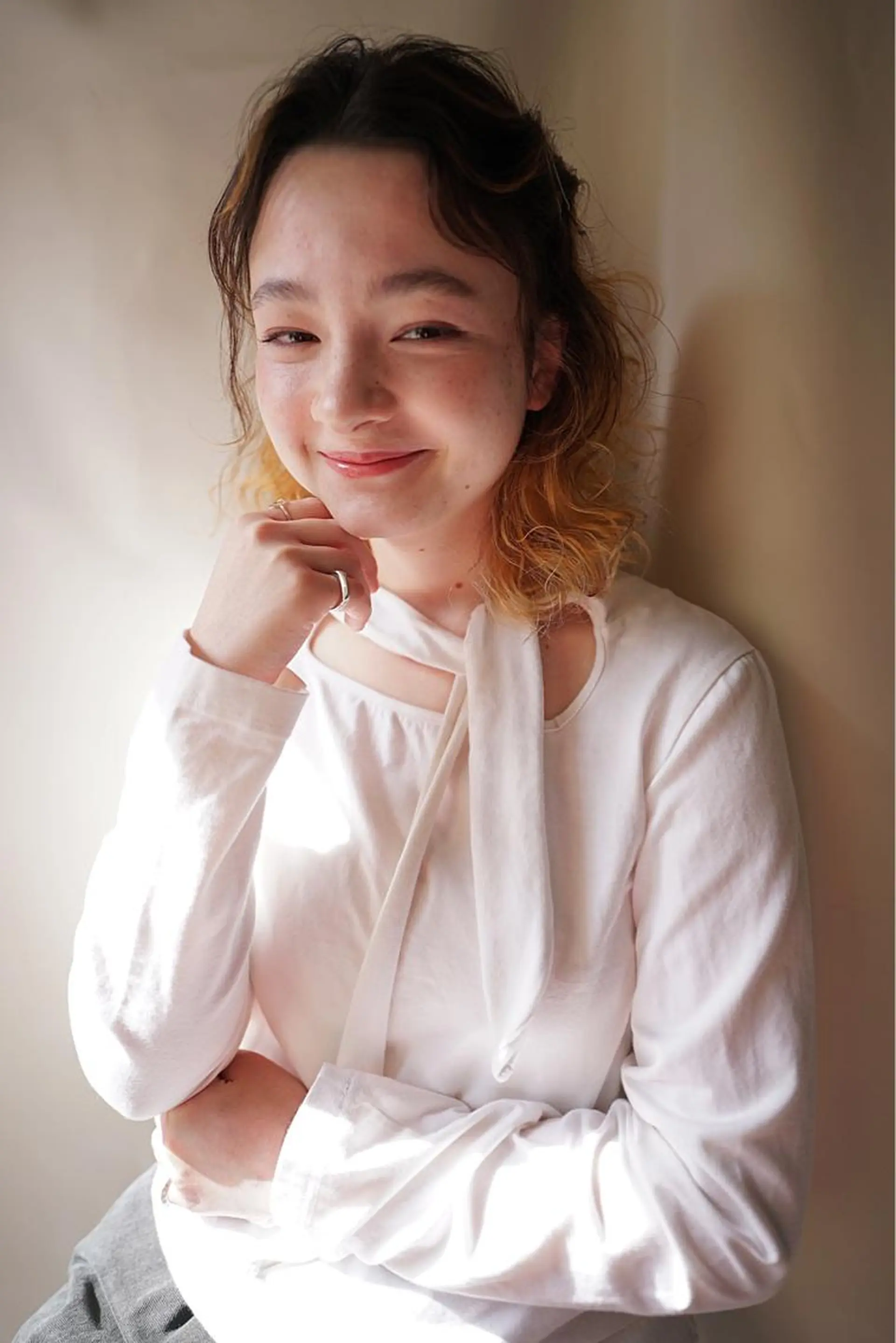 ミディアム カラー パーマ ヘアアレンジ 前髪顔周り✂️店長 ❤️アマミヤ❤️のヘアスタイル