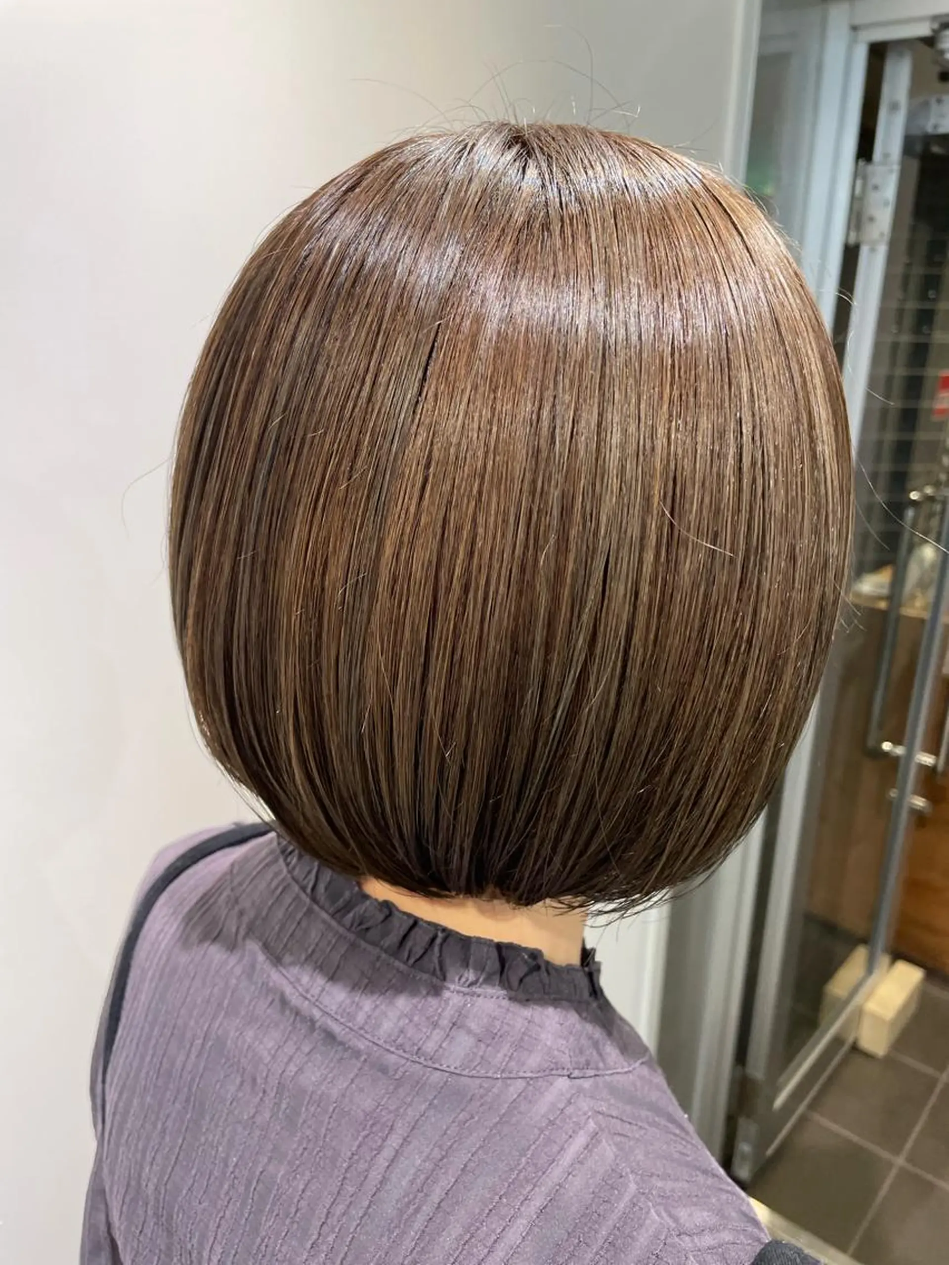 ミディアム カラー ベージュカラー ブリーチ ブリーチなしカラー ボブ カット ヘアカラー トリートメント fit/ madokaのヘアスタイル