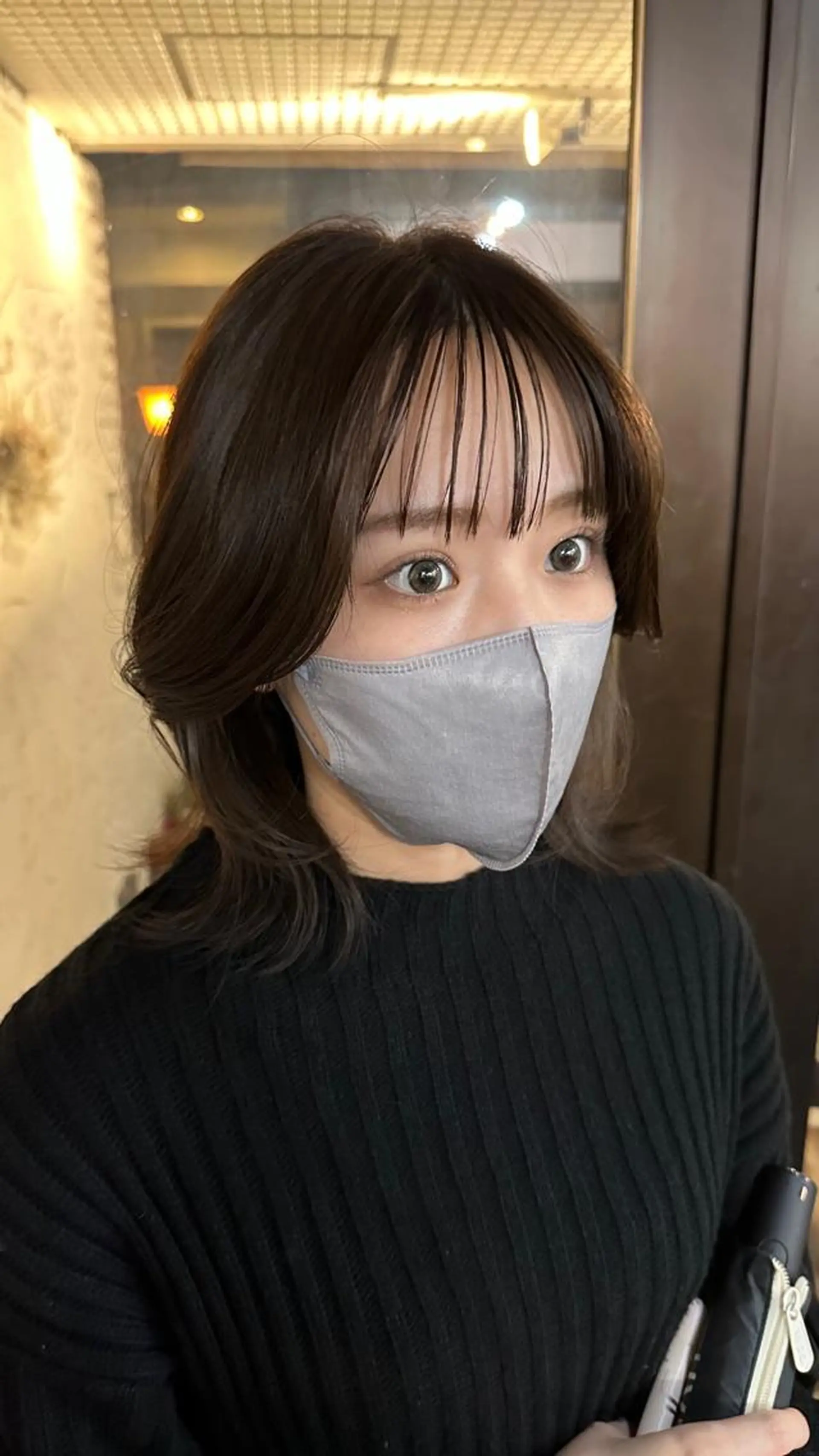 ミディアム カラー 切りっぱなしボブ ショートボブ ミディアムパーマ バレイヤージュ ベージュカラー カット ヘアカラー トリートメント 韓国ヘア レイヤー くびれヘアMATSUのヘアスタイル