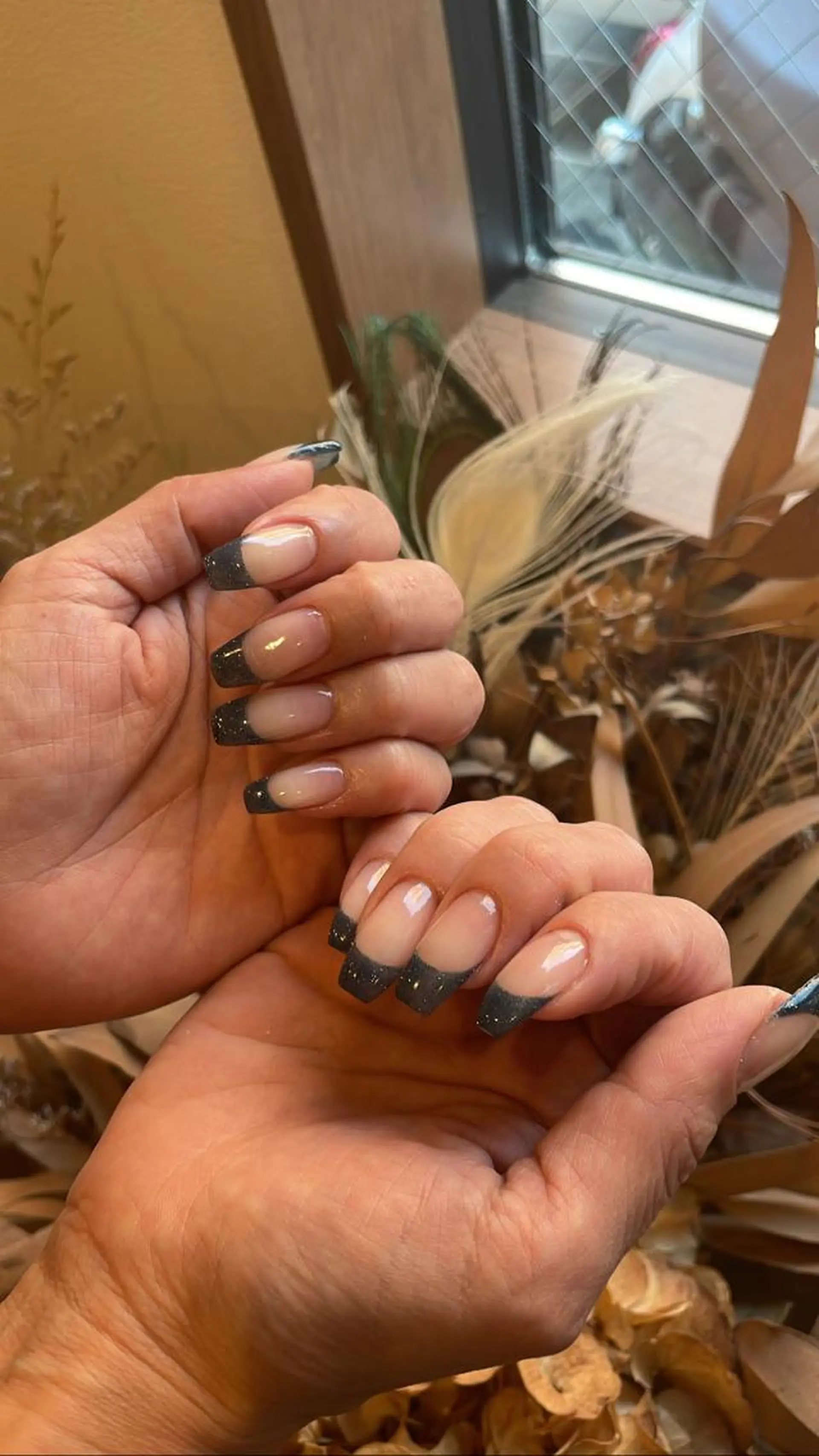 ネイル ブルー フレンチネイル ラメ(グリッター) fufla renaのネイルデザイン