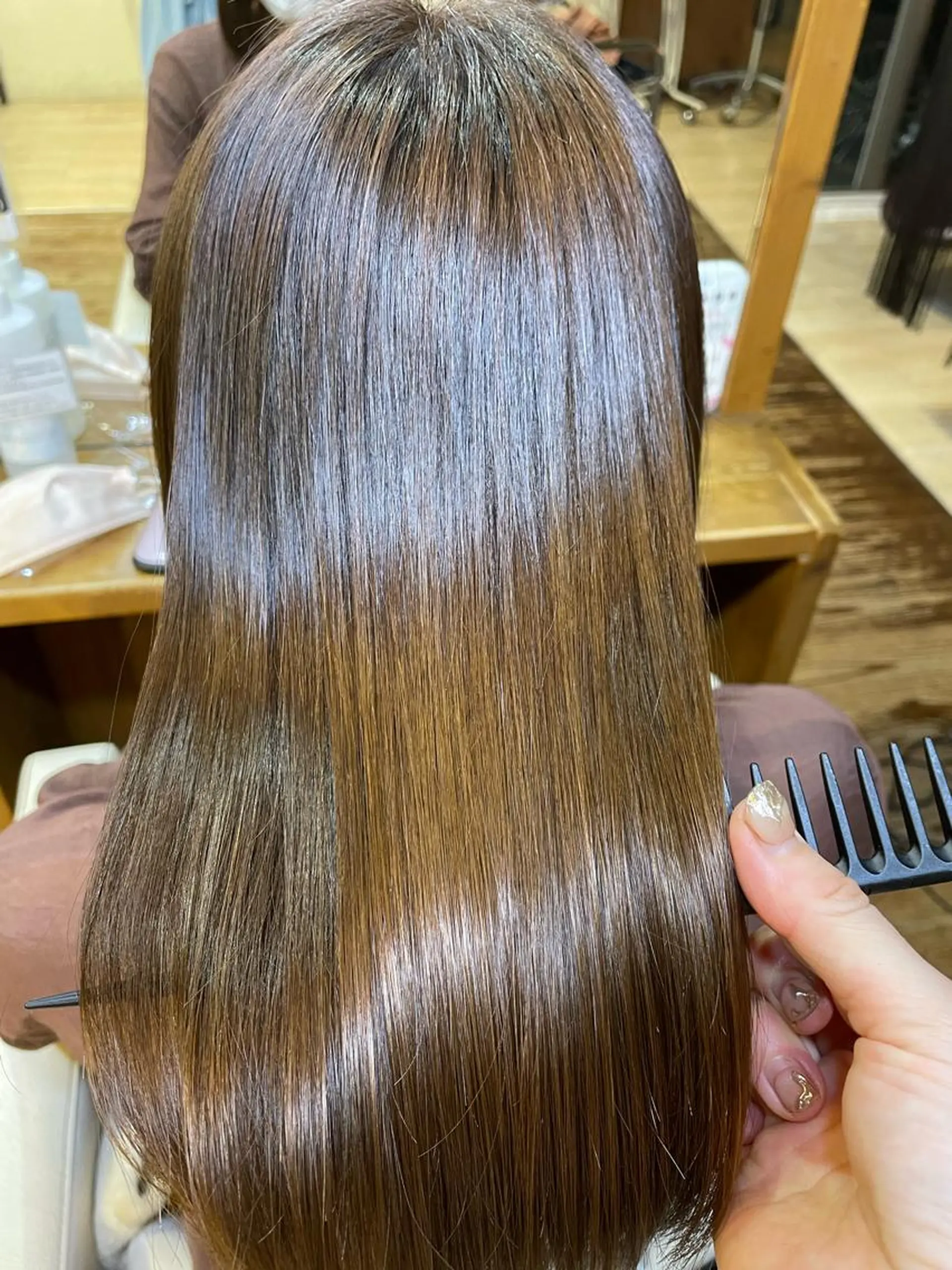 セミロング 髪質改善 縮毛矯正 山木 裕子のヘアスタイル