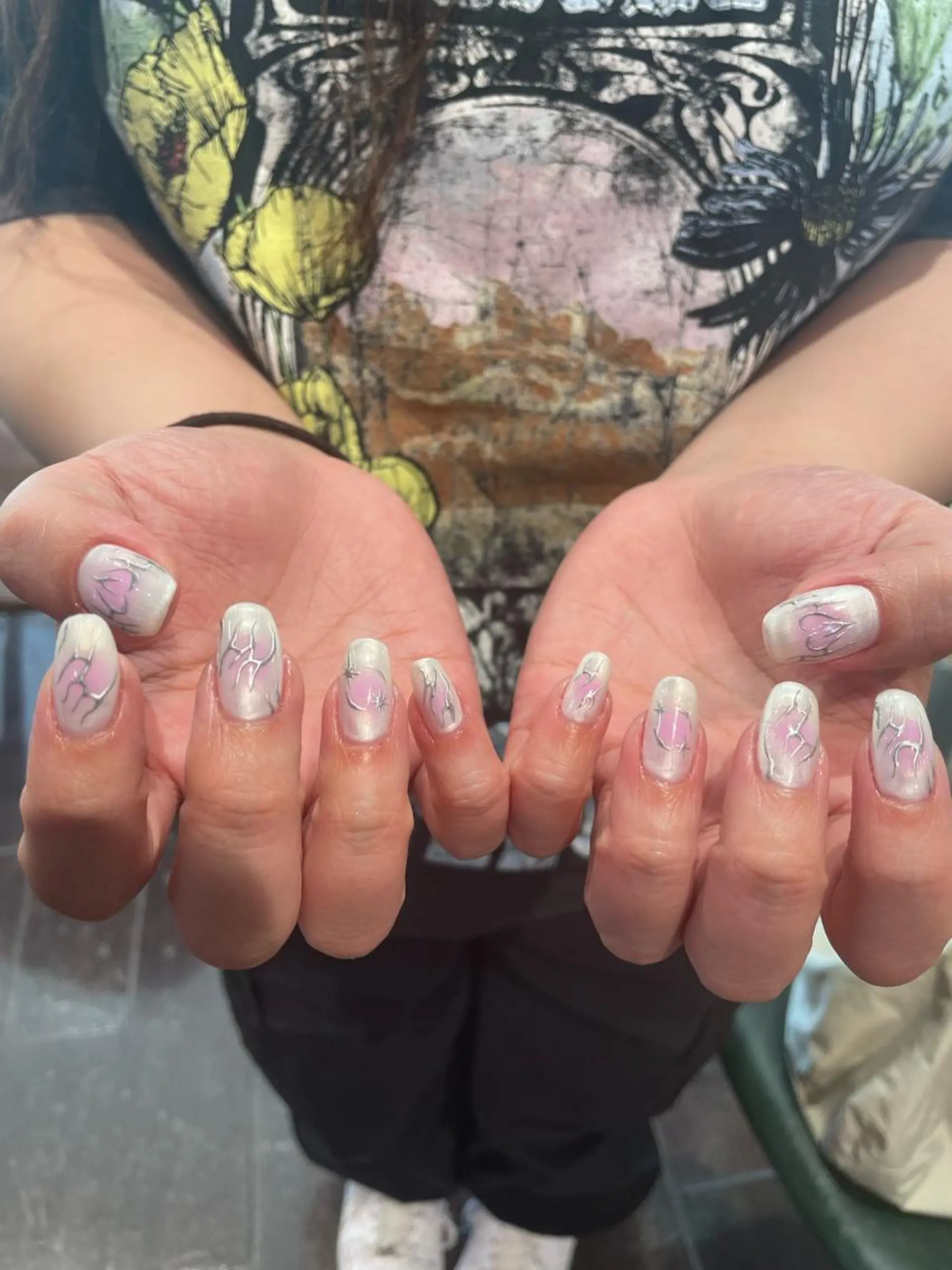 ネイル ミディアムネイル メンズネイル ‪るか/‪透明感 カラー/アレンジのヘアスタイル