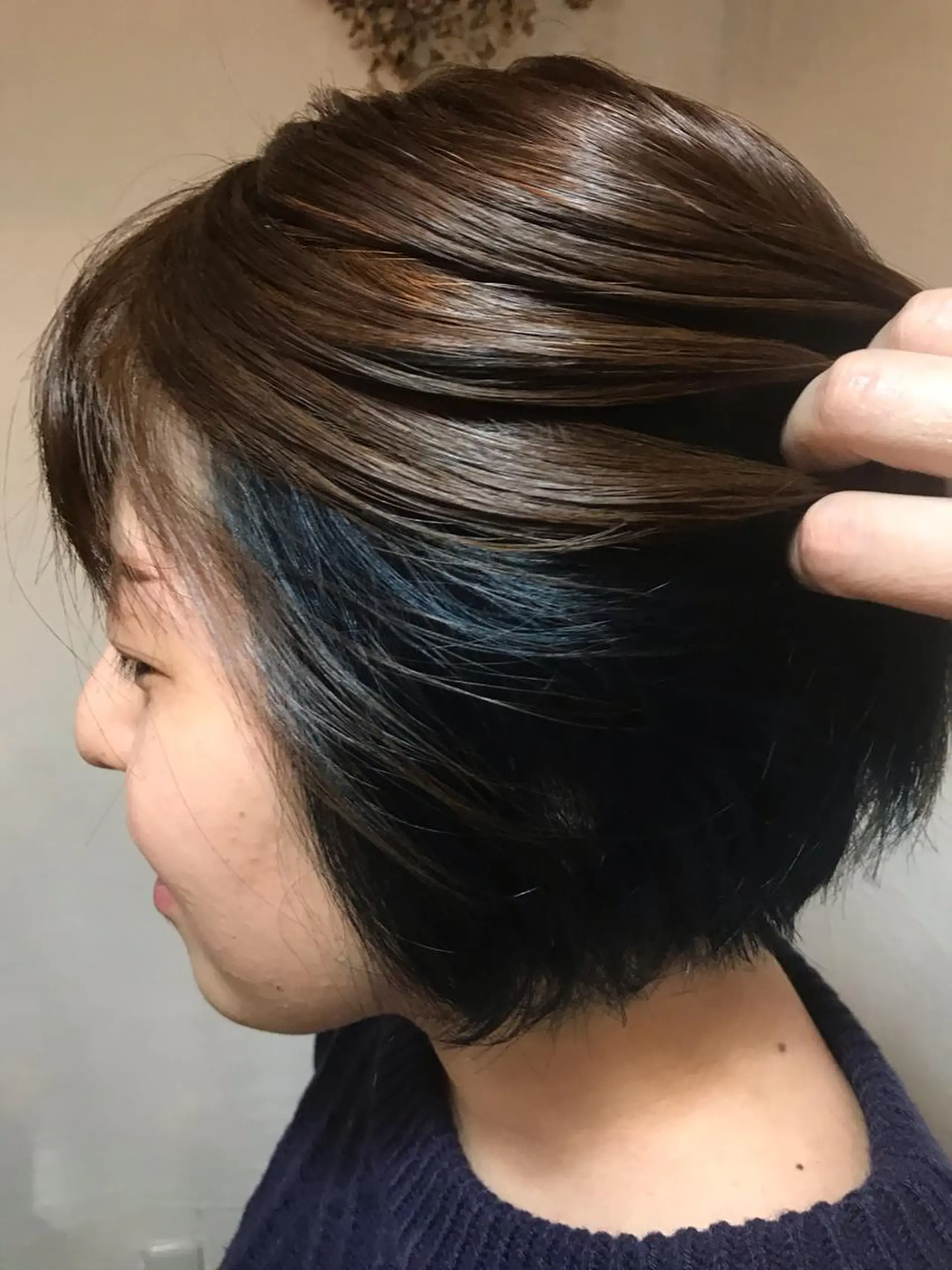 ショート カラー ショートボブ インナーカラー ネイビーカラー ボブ ショートヘア カット 木村 利奈のヘアスタイル