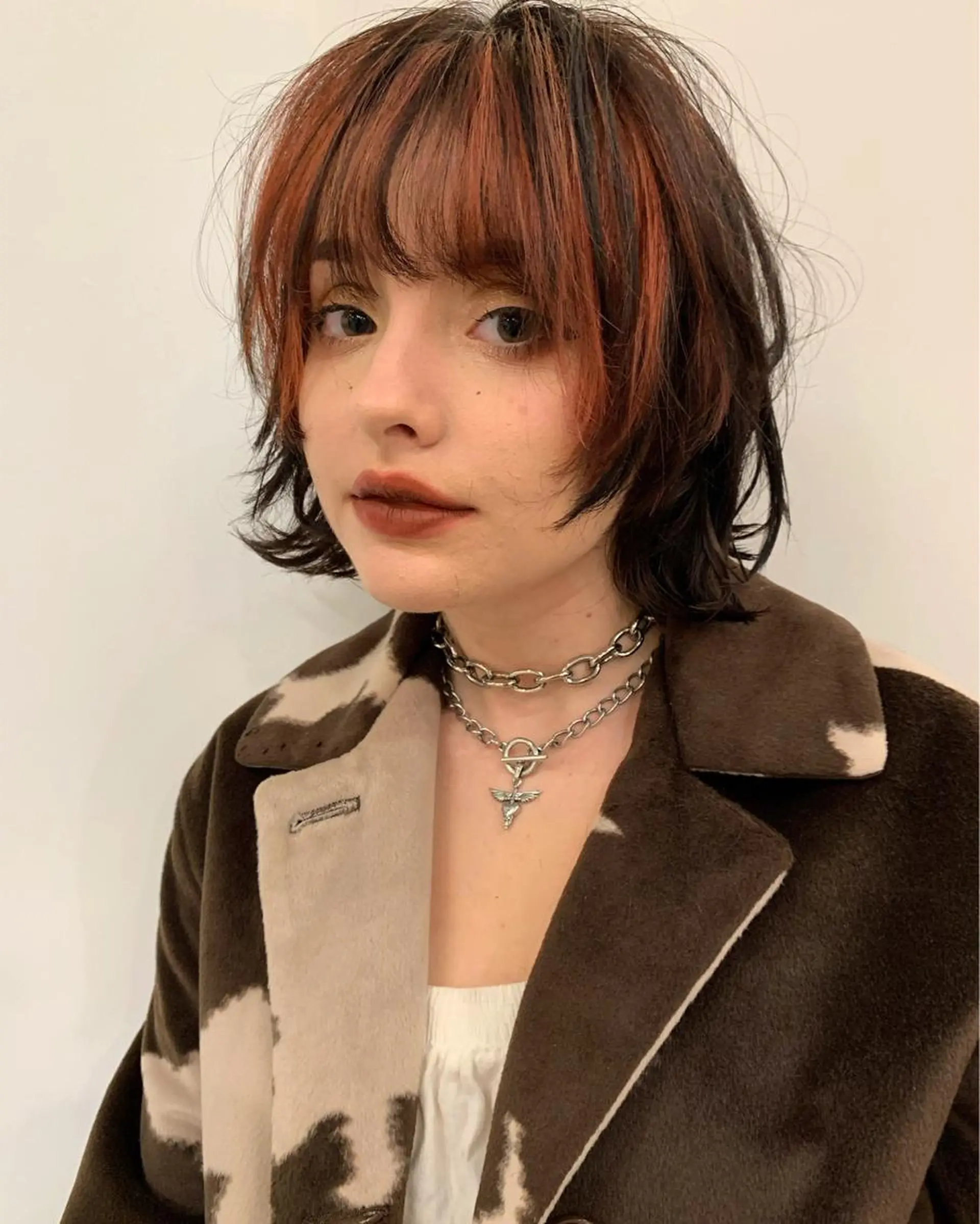 ミディアム カラー ヘアアレンジ 小顔レイヤー×コンパ クトボブ/林隆平のヘアスタイル